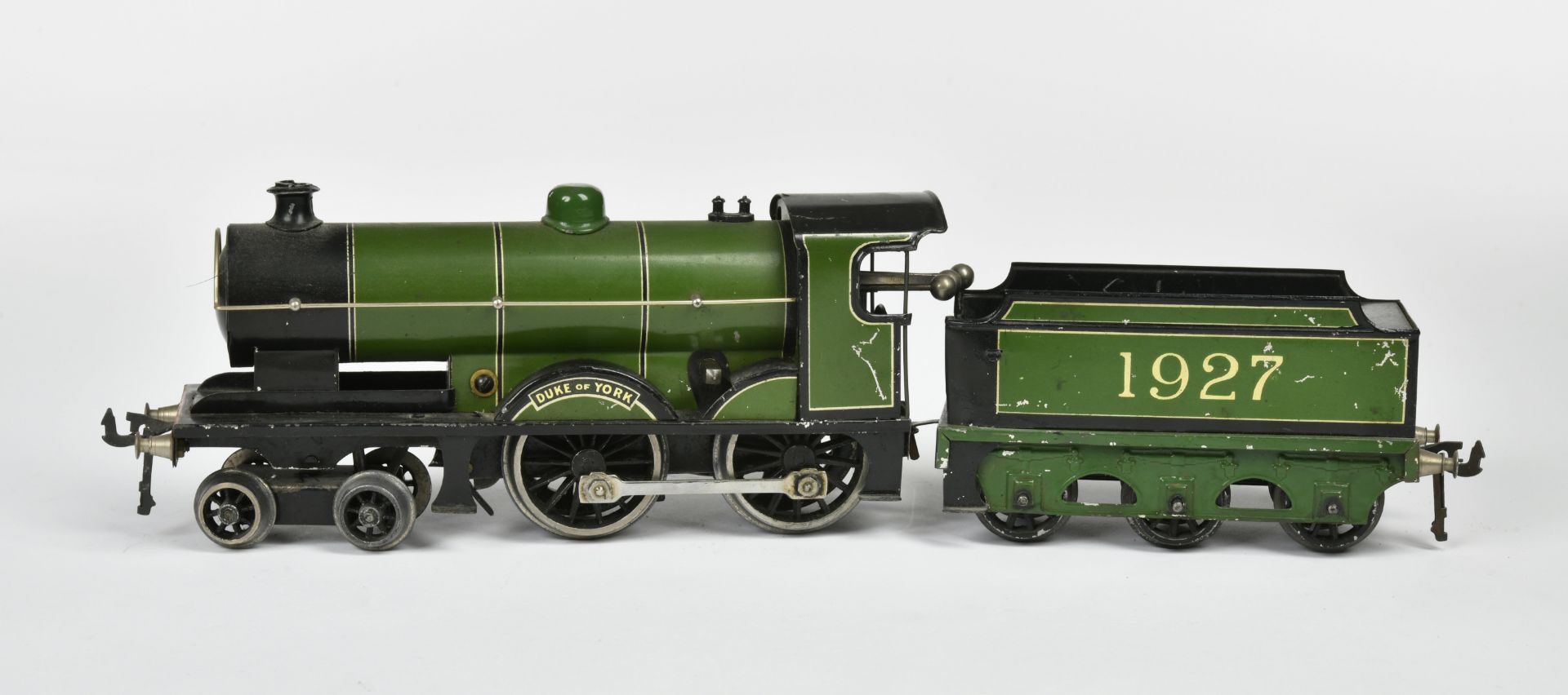 Bassett-Lowke, loco 1927 "Duke of York", England, gauge 0, tin, cw ok, paint d., C 2