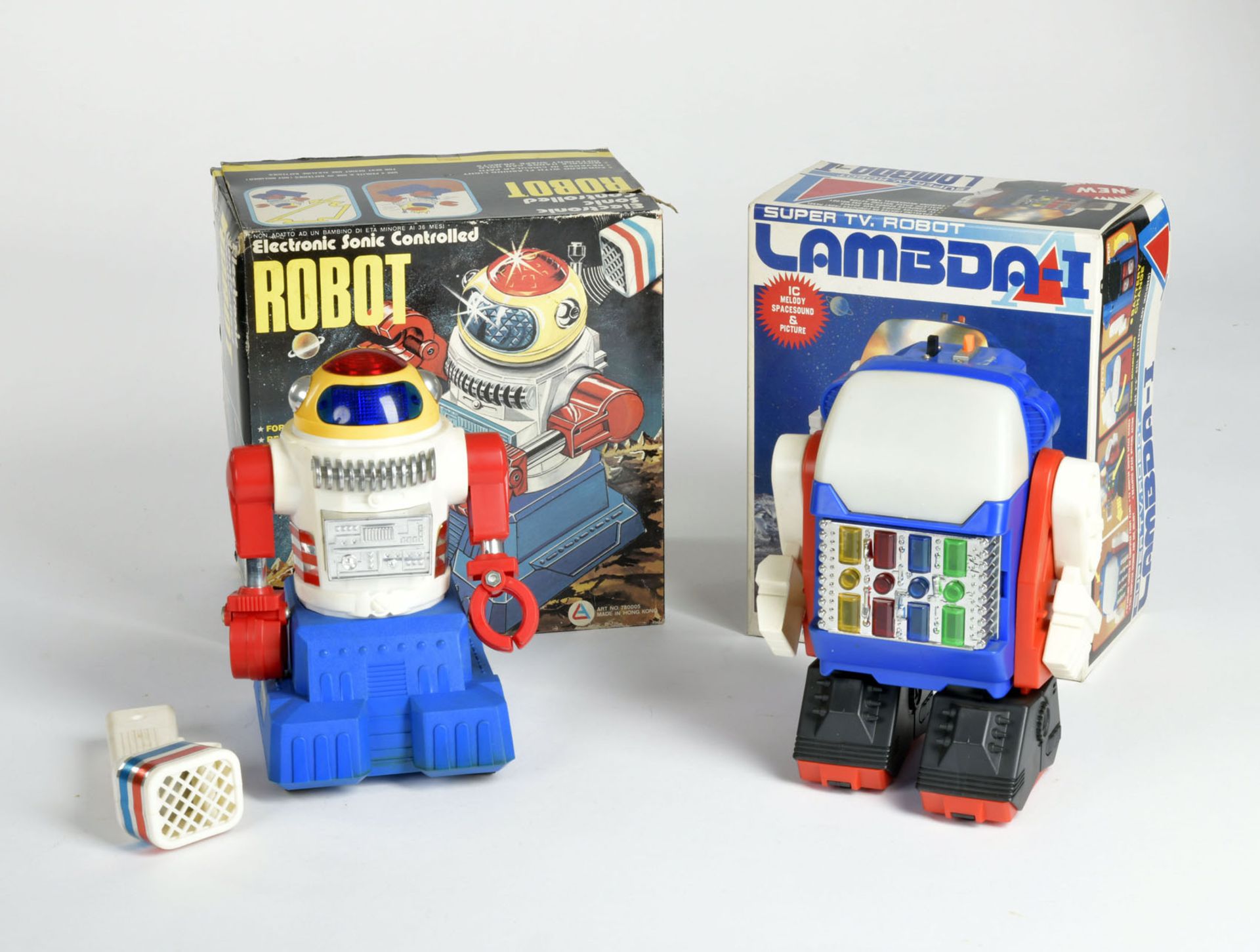 Lamba I Robot + Electronic Sonic Controlled Robot, Taiwan + Hong Kong, plastic, 29 cm, function