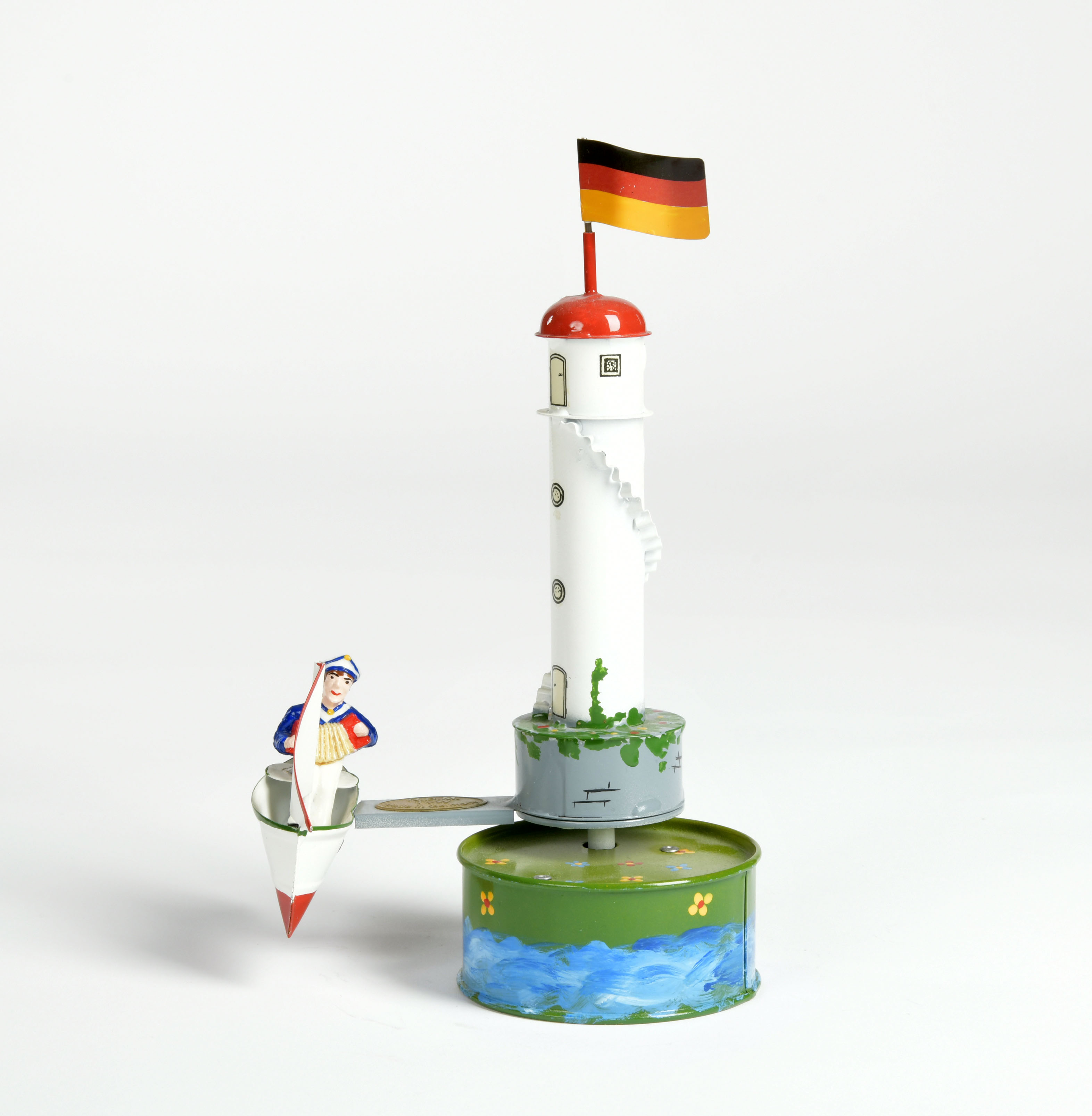 Tucher & Walther, lighthouse with ship, W.-Germany, 21cm, tin, with music, cw ok, C 1