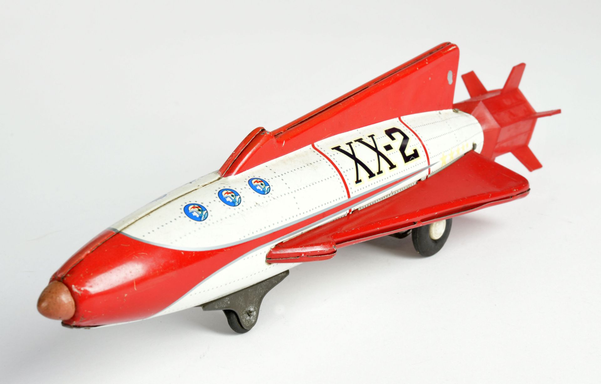 XX2 Rocket, Japan, tin, 32,5cm, friction ok, paint d., C 2-3