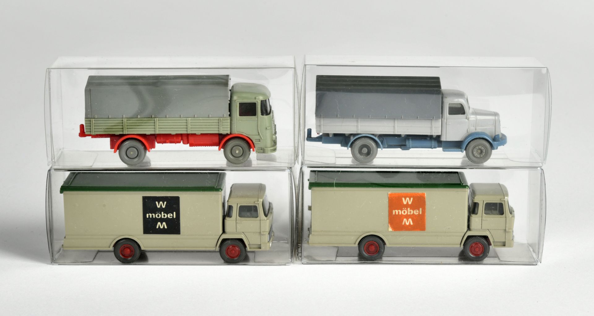 Wiking, 4 models: 606/1C, 616/4B, 672/1B and 2B, W.-Germany, plastic, C 1/1-