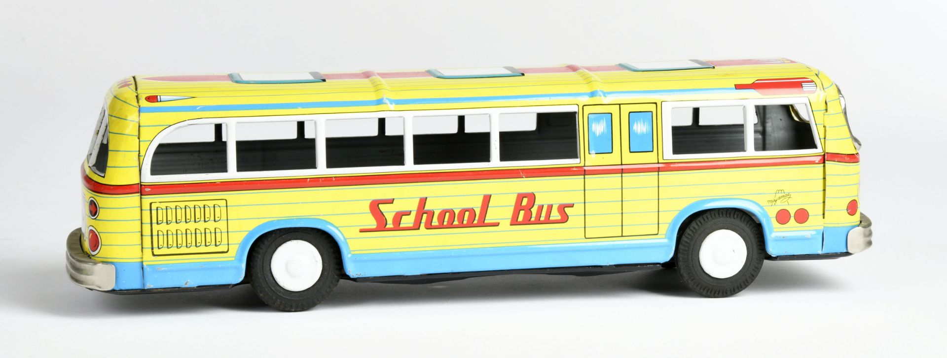 Dato, School Bus, Japan, tin, 29cm, friction ok, box C 2, C 1- - Image 2 of 3