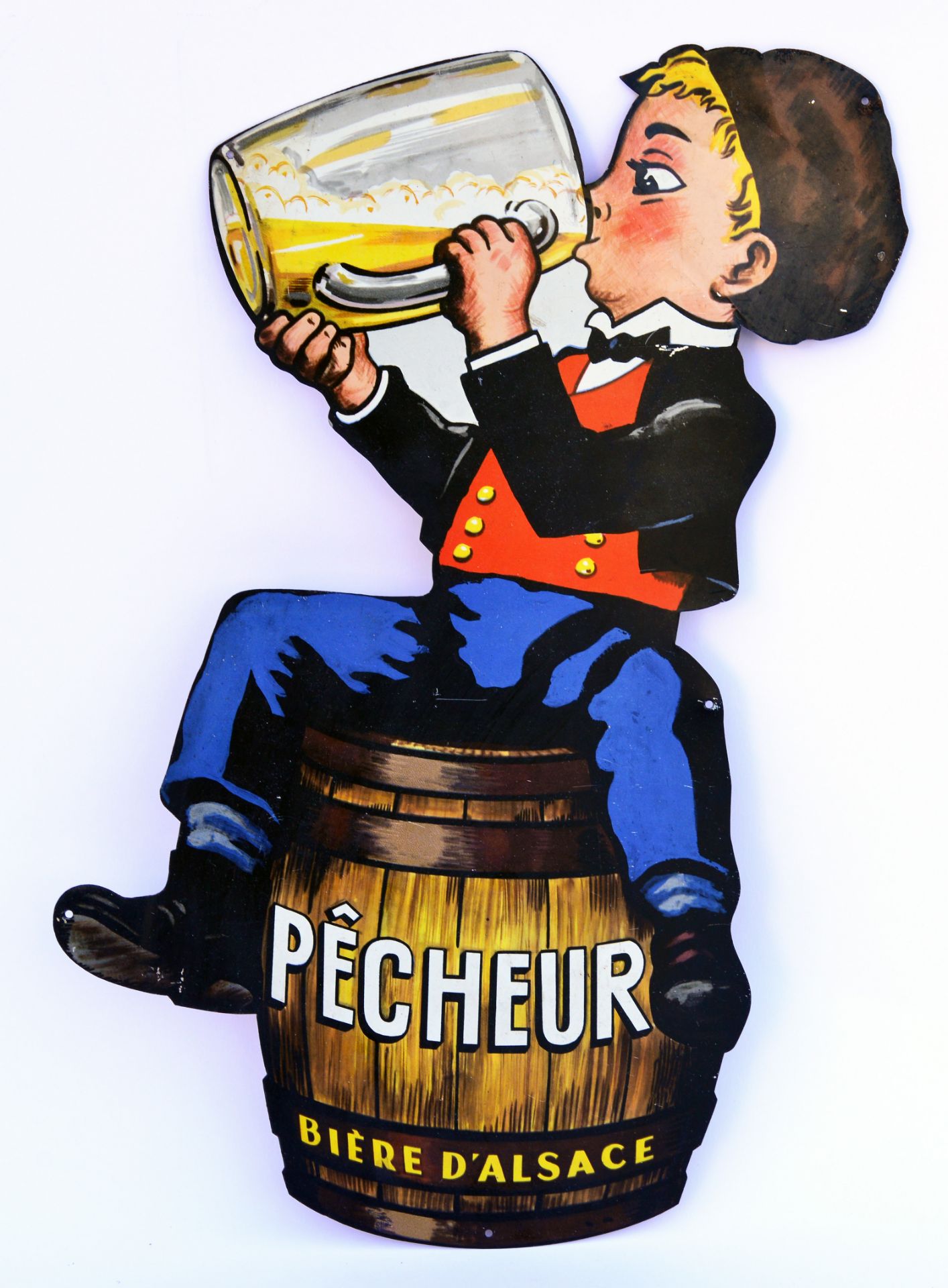 Pecheur Biere, enamel sign, height 40 cm