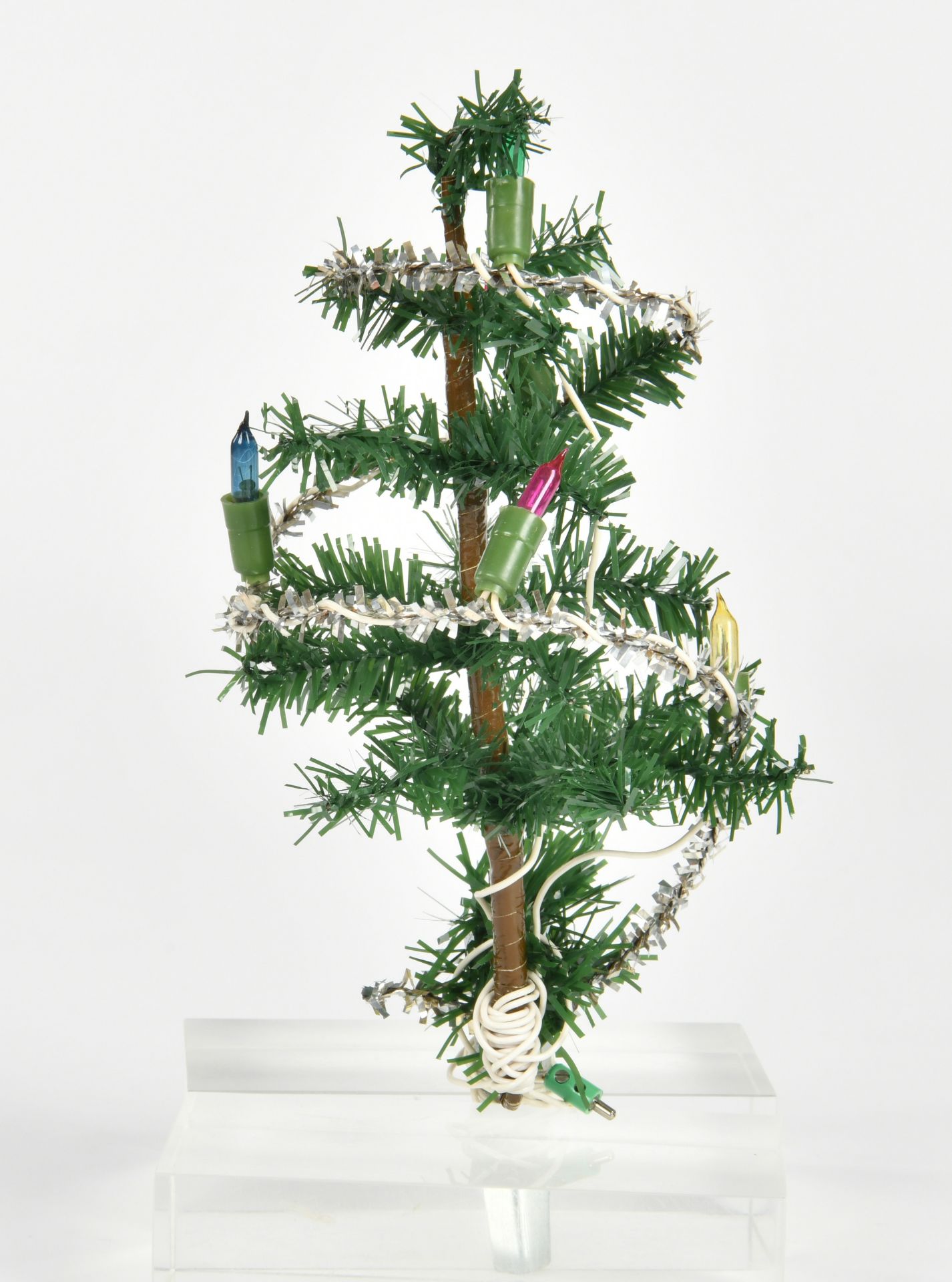 Hirschmann, Christmas tree for car panel, W.-Germany, 24 cm, 6 V, with box and original bill (12/