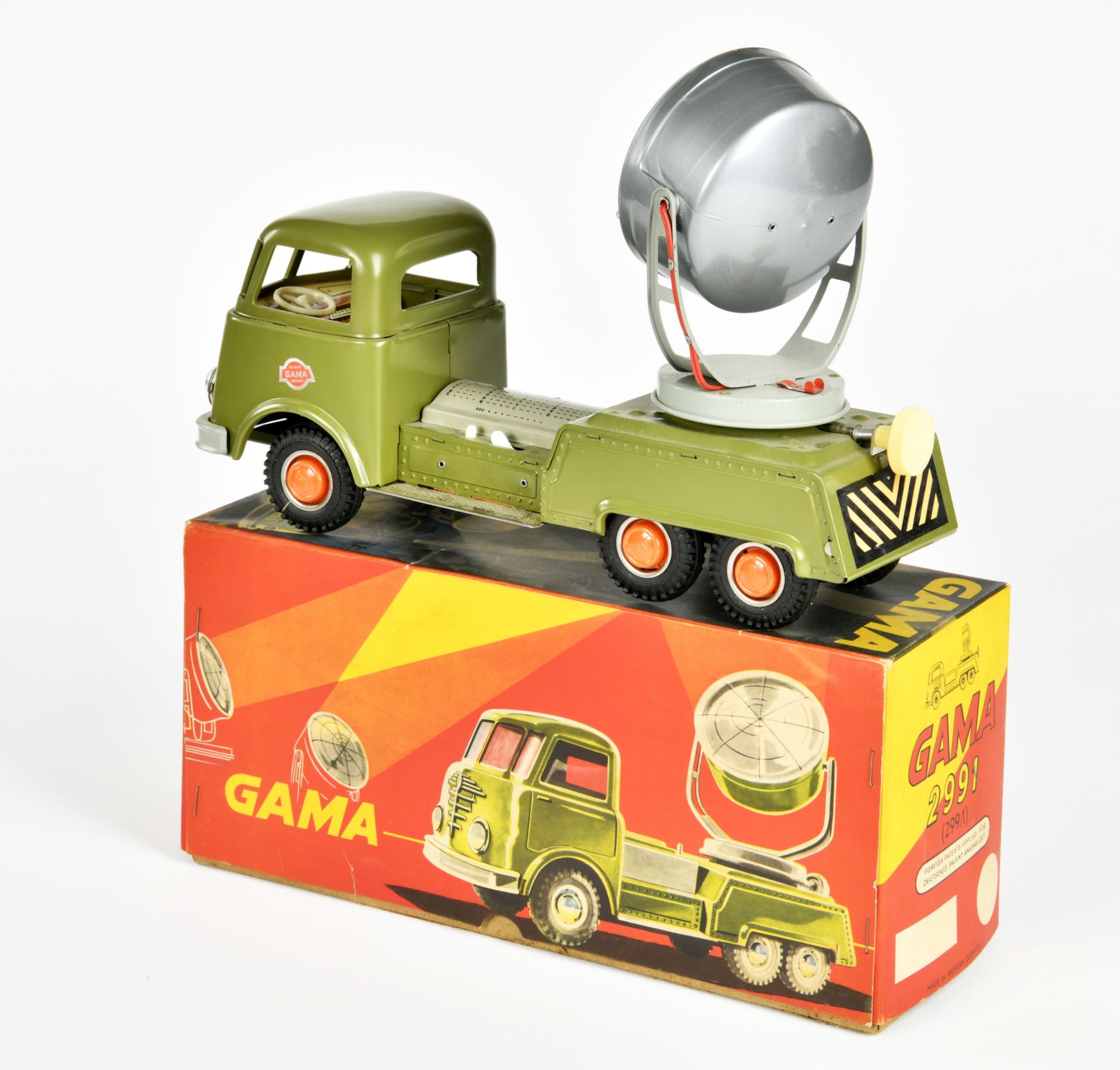 Gama, Flood Light Truck, W.-Germany, tin, friction ok, box C 1-, C 1 - Image 2 of 3