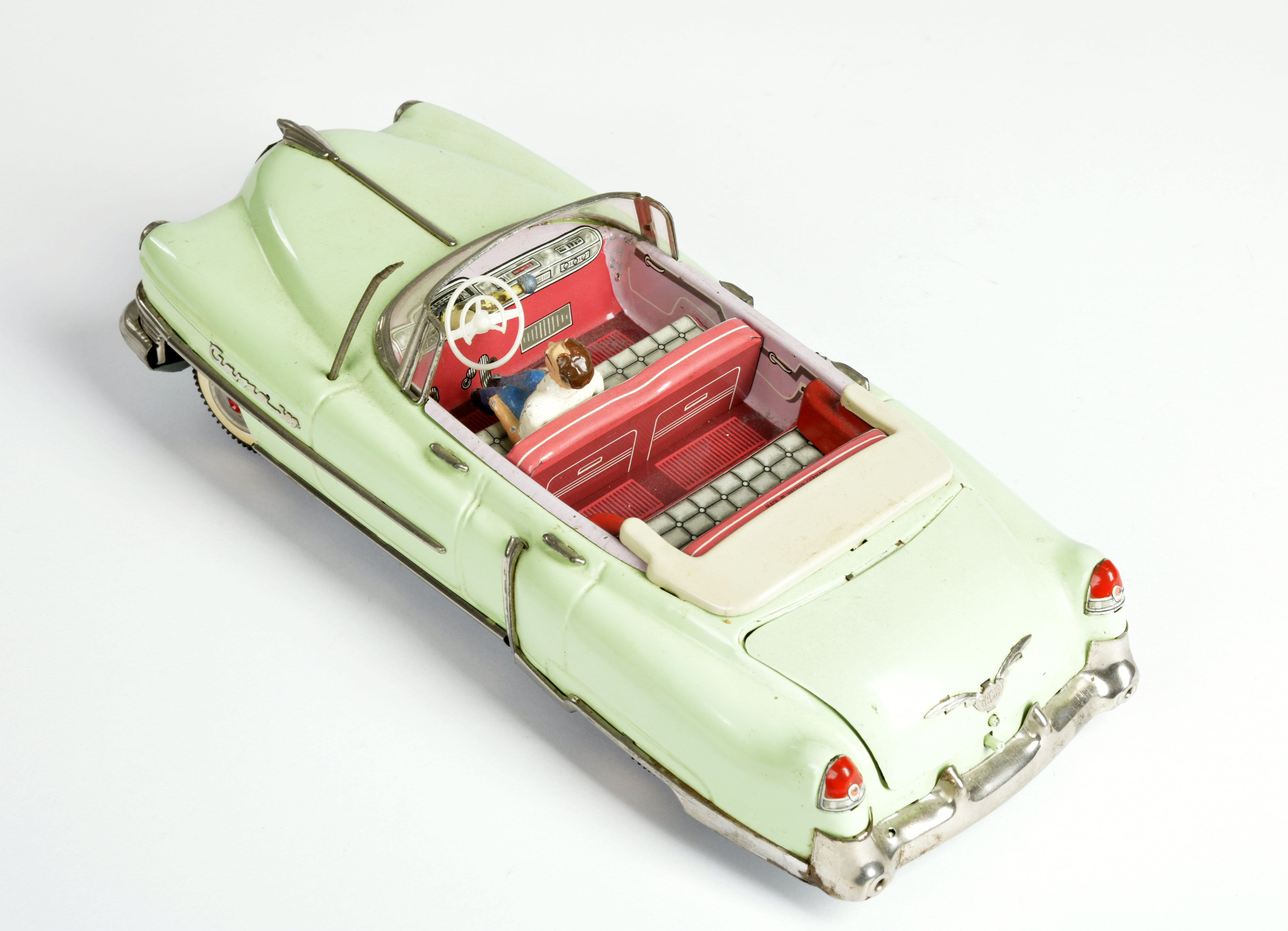 Gama, Cadillac convertible, W.-Germany, 31 cm, tin, bat. drive ok, min. paint d., C 2- - Image 2 of 4