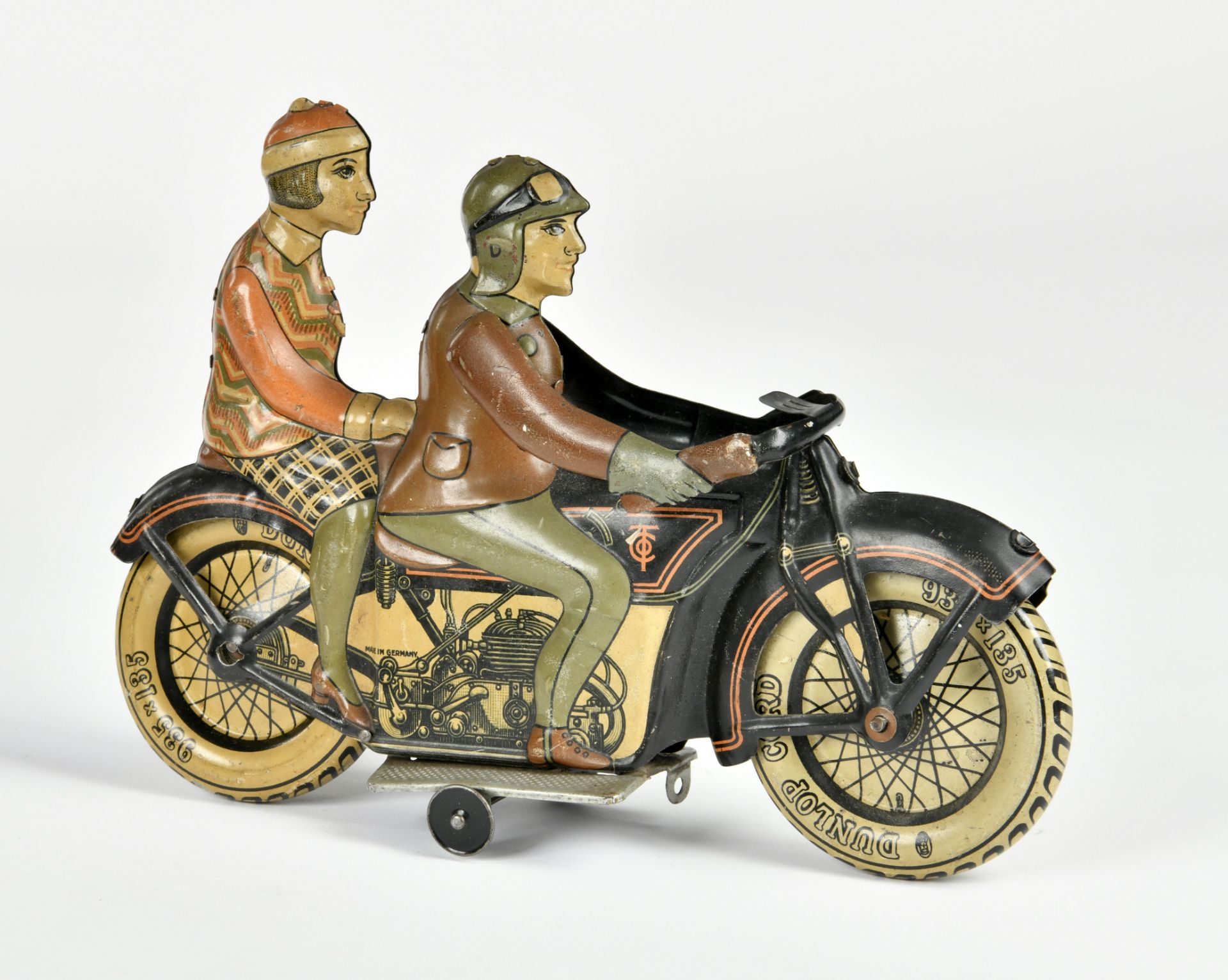 Tippco, pillion motorbike, Germany pw, tin, 23cm, cw ok, paint d., C 2