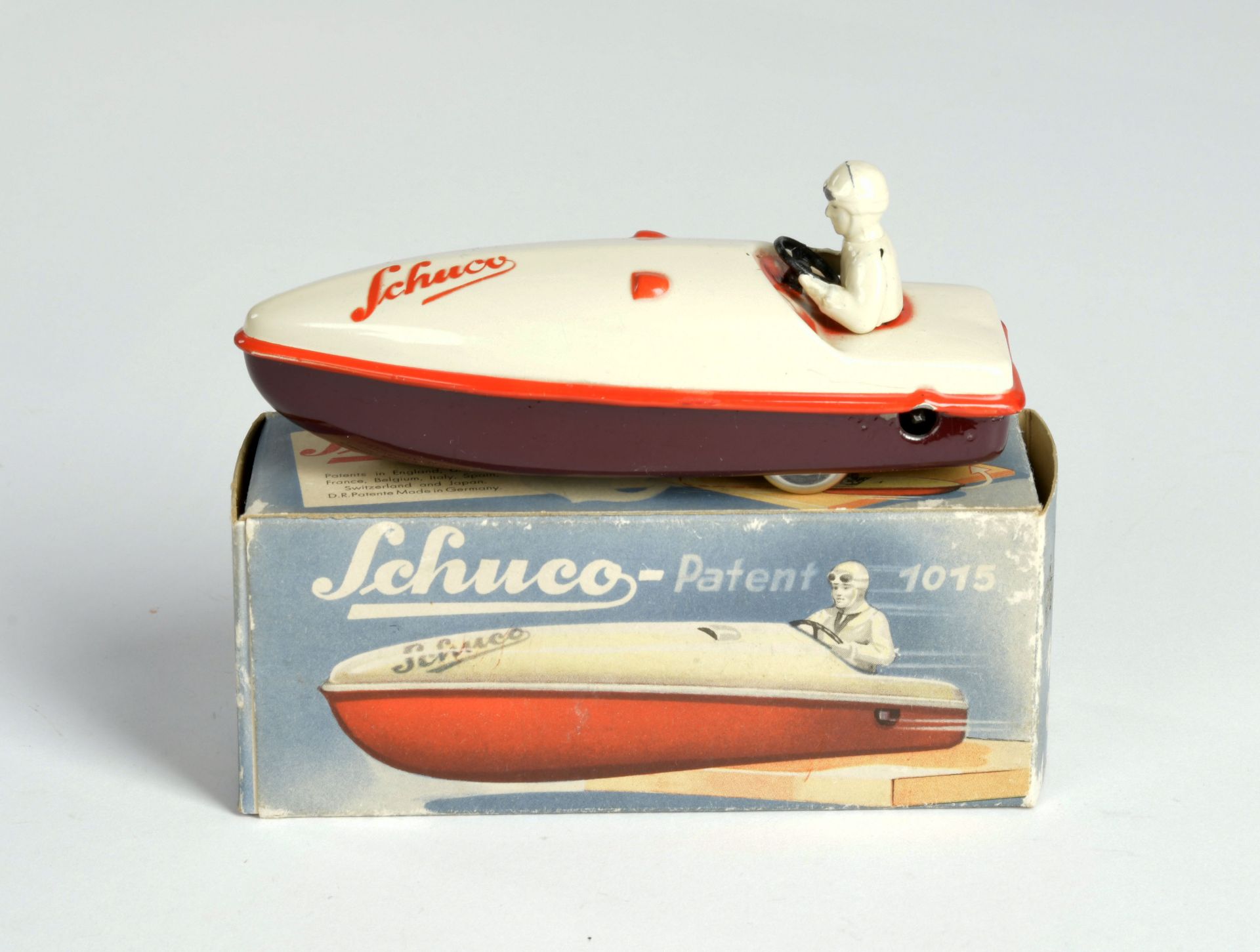 Schuco, Patent Boat 1015, Germany, tin, cw ok, box C 1-, C 1-