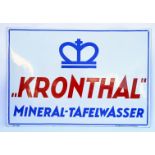 Kronthal Mineral-Tafelwasser, Emailleschild (gewölbt)