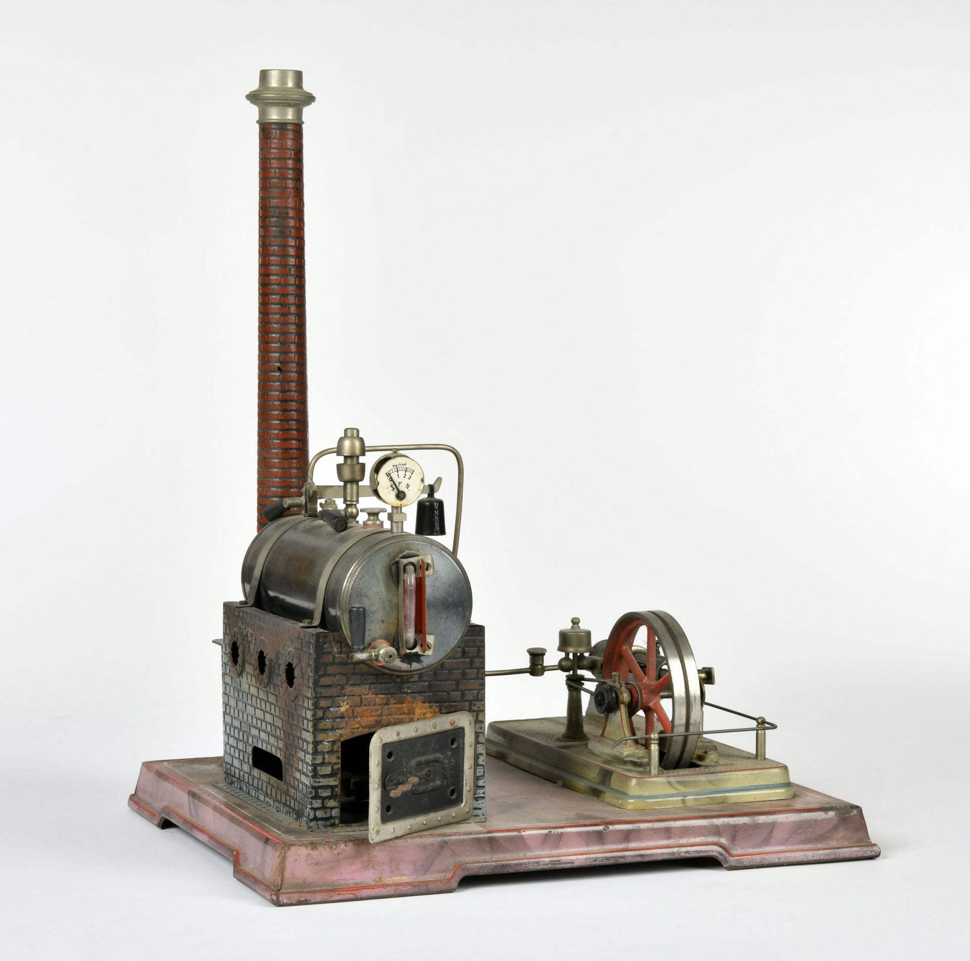 Falk, steam engine, Germany pw, 31x27x40 cm, tin, paint d., rust d., C 3