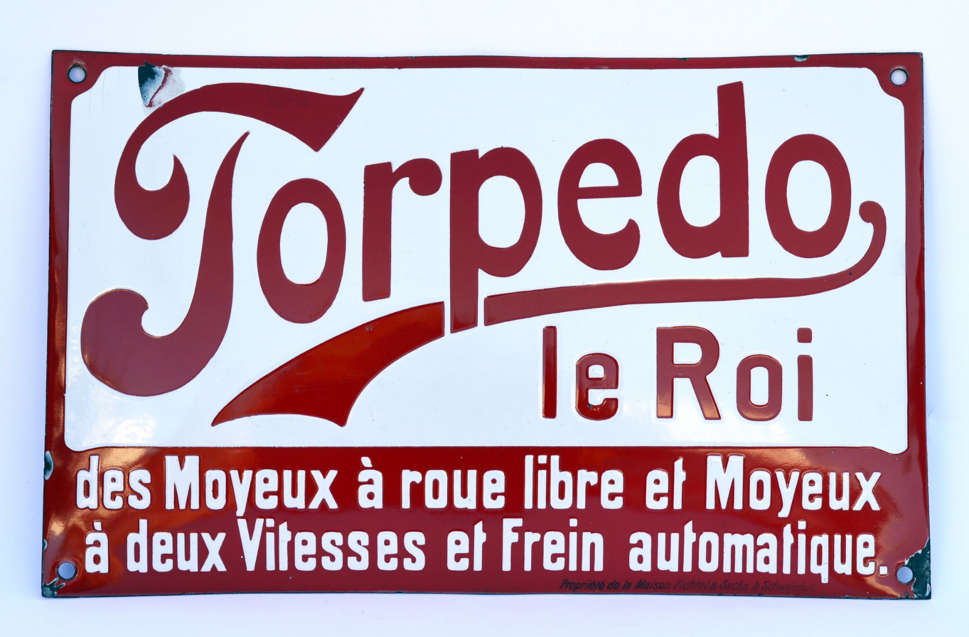 Torpedo le Roi, enamel sign (bulky), 40 x 25 cm, C 2+