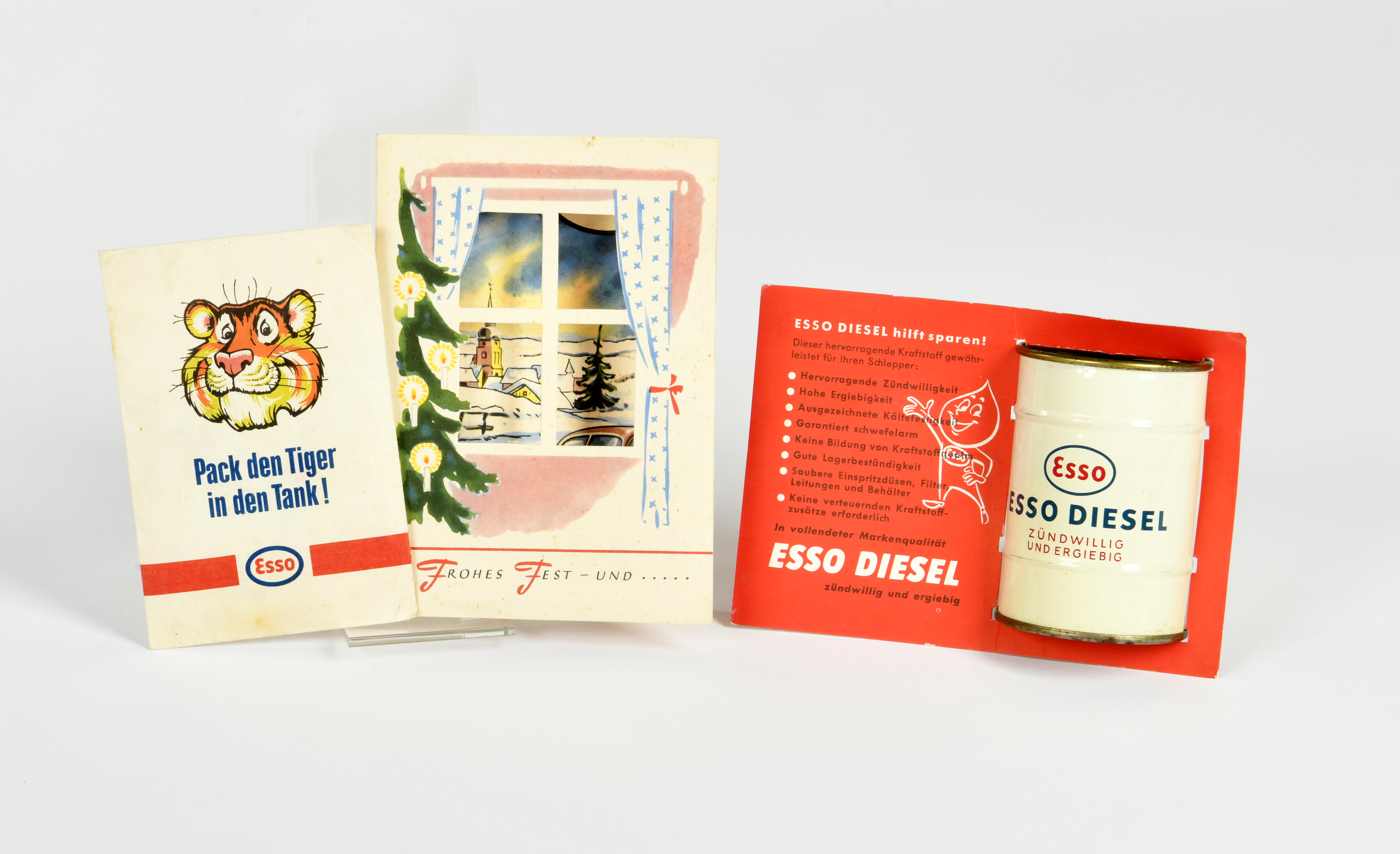 Bundle Esso advertising objects from the 50/60s, spare bank 8,5 cm, mostly very good