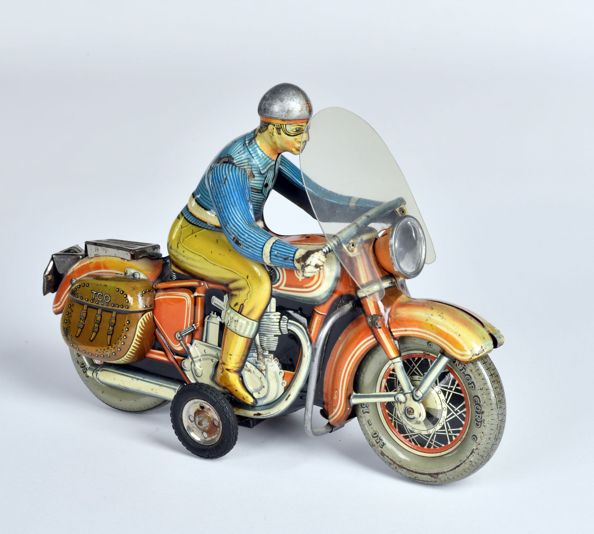 Tippco, motorcycle 598, W.-Germany, 28 cm, paint d., rust d., friction ok, C 3