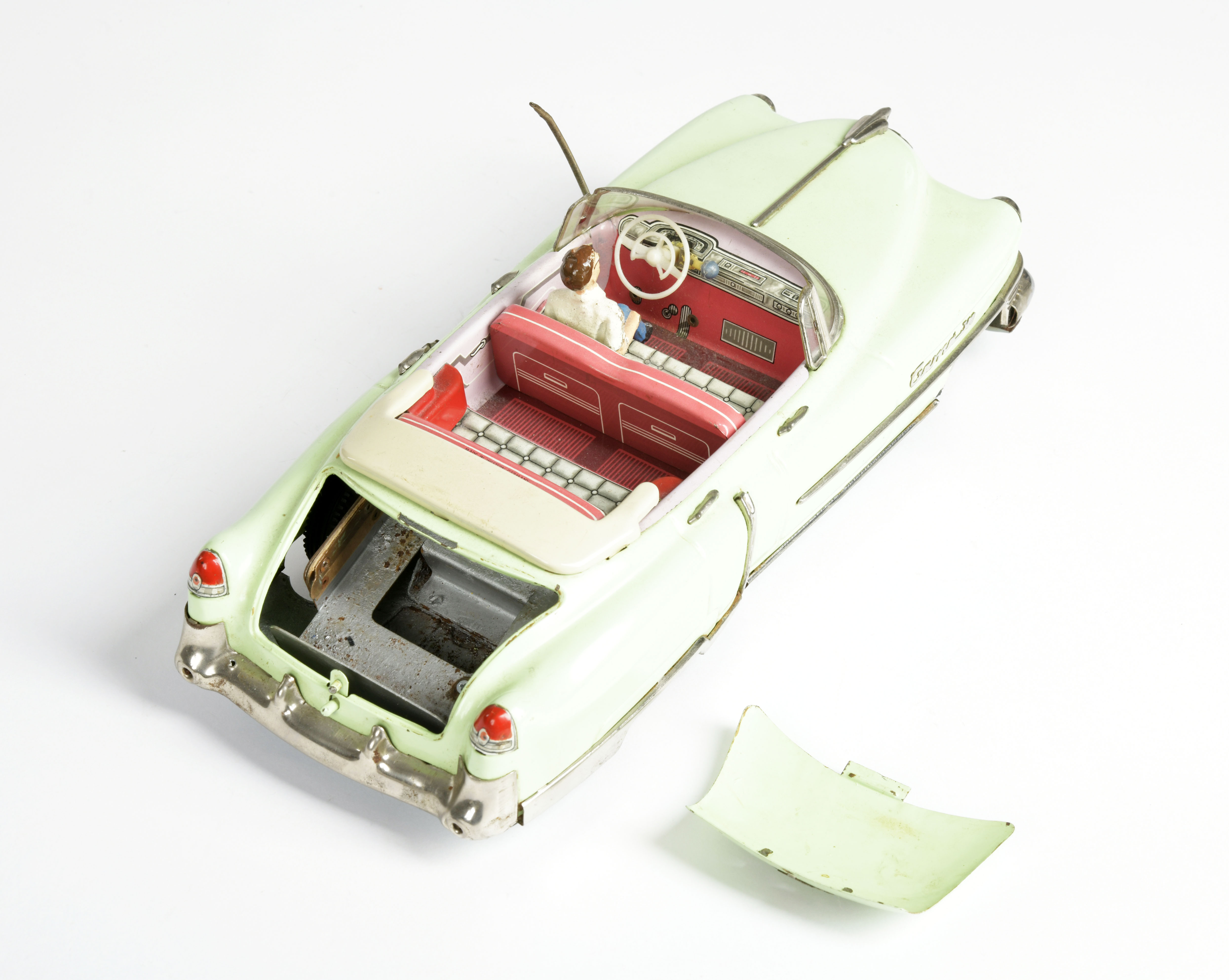 Gama, Cadillac convertible, W.-Germany, 31 cm, tin, bat. drive ok, min. paint d., C 2- - Image 4 of 4