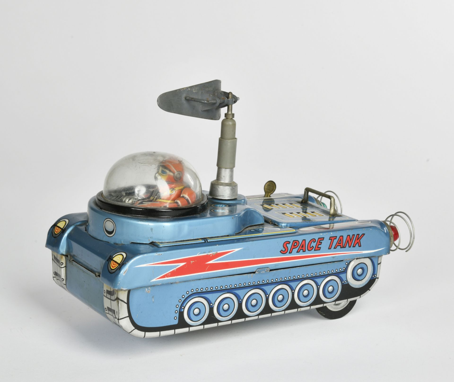 Masudaya, Space Tank, Japan, 20 cm, tin, bat. drive ok, paint d., C 2