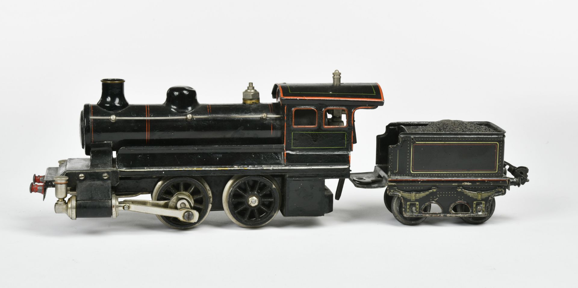 Märklin, steam loco with tender, Germany pw, gauge 0, paint d., loco partly newly painted, C 3