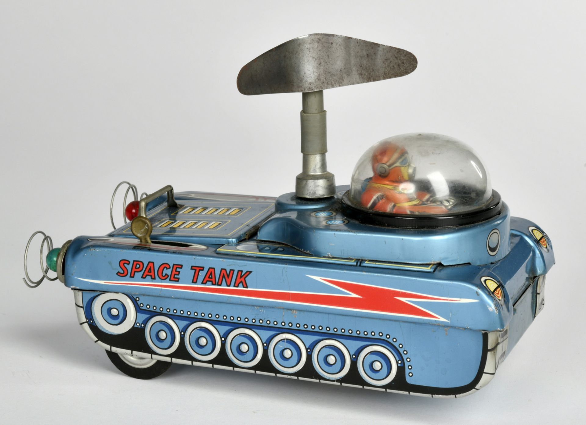 Masudaya, Space Tank, Japan, 20 cm, tin, bat. drive ok, paint d., C 2 - Image 2 of 3
