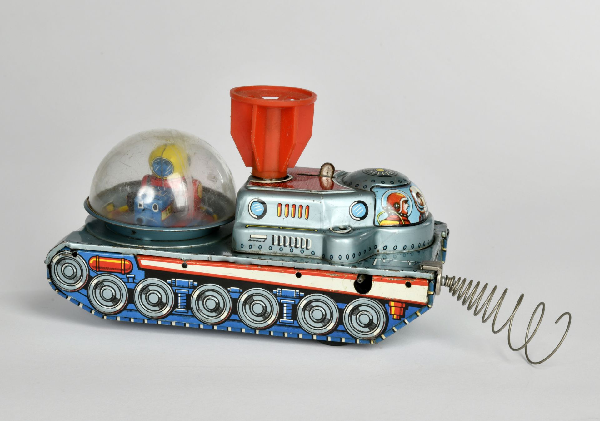 Yoshiya, TV Space Tank, Japan, 18 cm, tin, cw ok, paint d., incomplete, C 2-