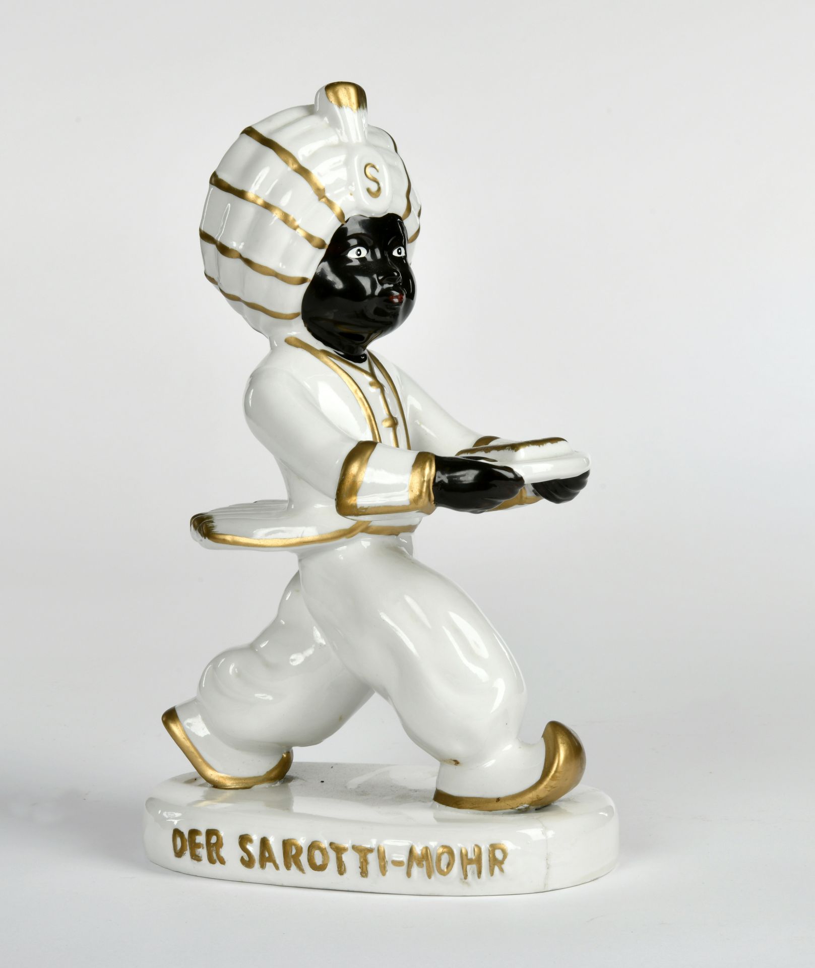 Sarotti Mohr, 29 cm, porcelain, marked Neuendorf, min. crack on sockle, otherwise C 1