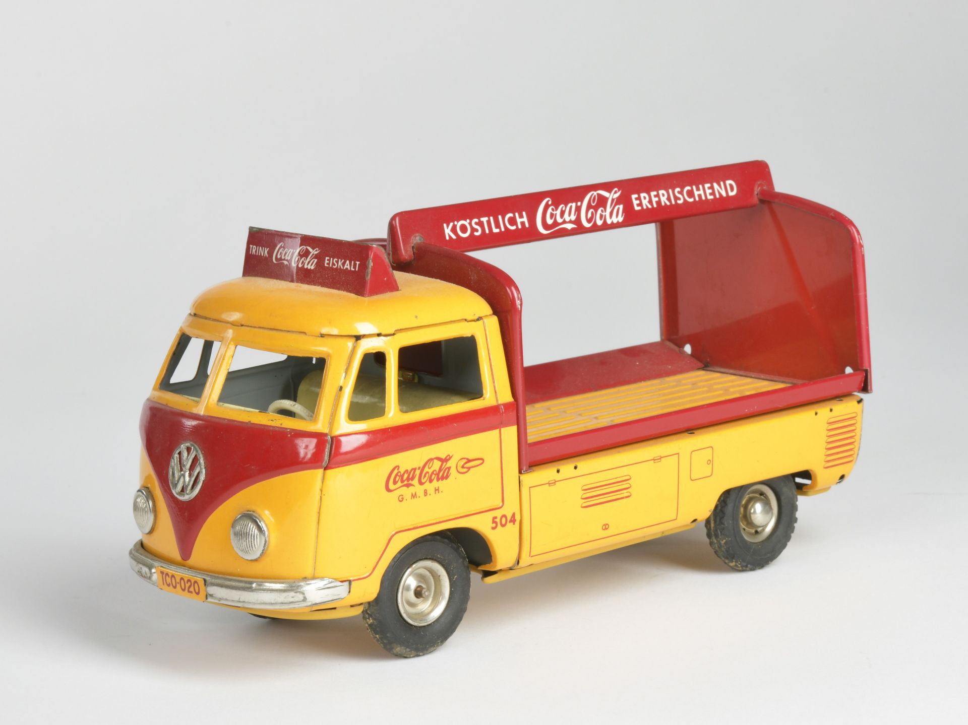 Tippco, VW Bus Coca Cola, W.-Germany, tin, friction defective, paint d., C 2-3