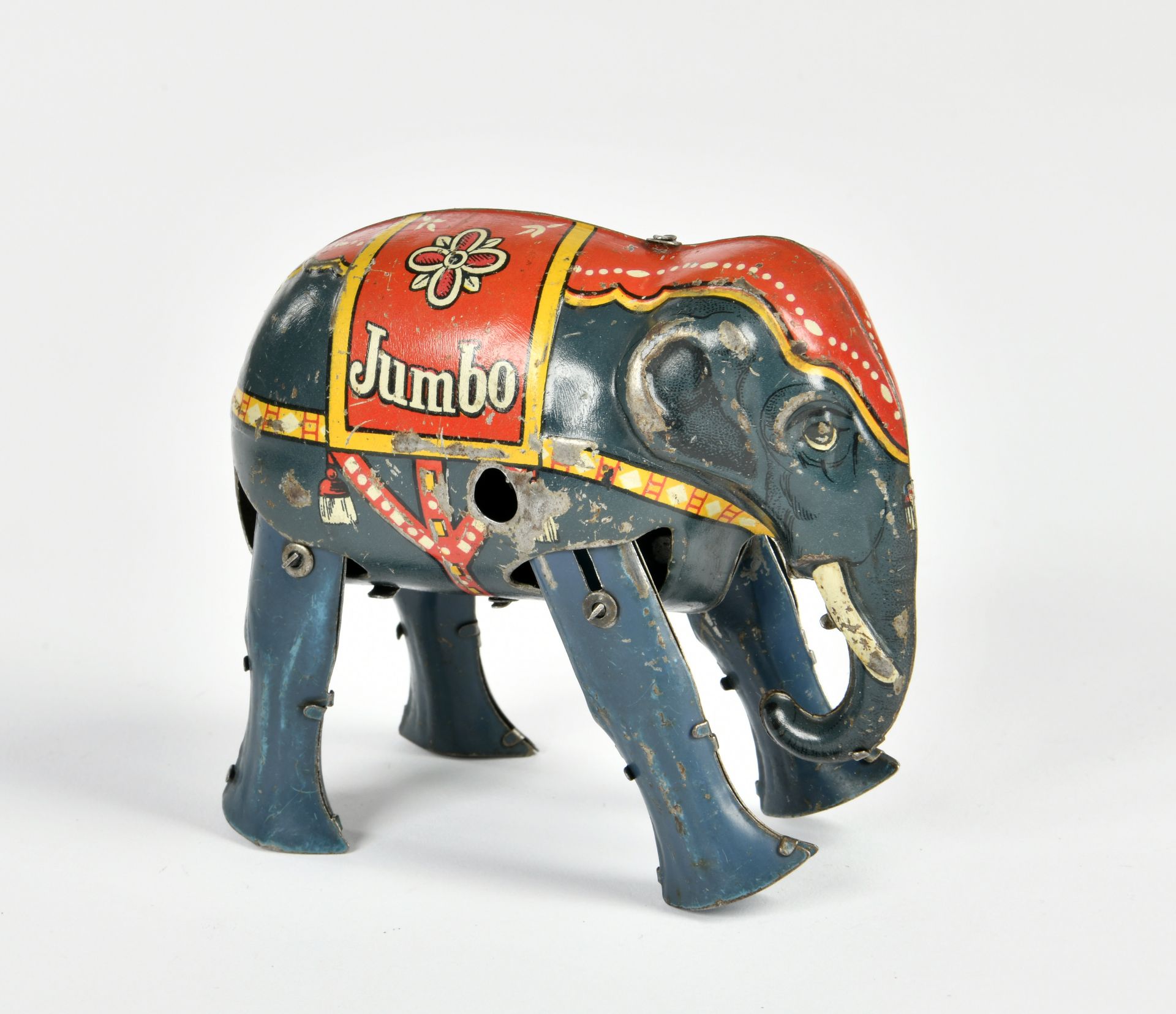 B & S, Jumbo elephant, Germany, 11 cm, tin, cw ok, paint d., C 3