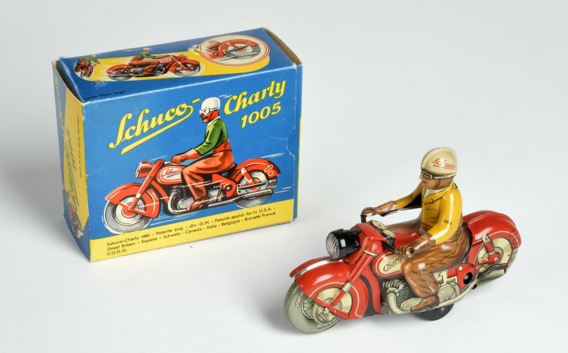 Schuco, motorcycle Charly 1005, US Z. Germany, tin, cw ok, box C 1, C 1