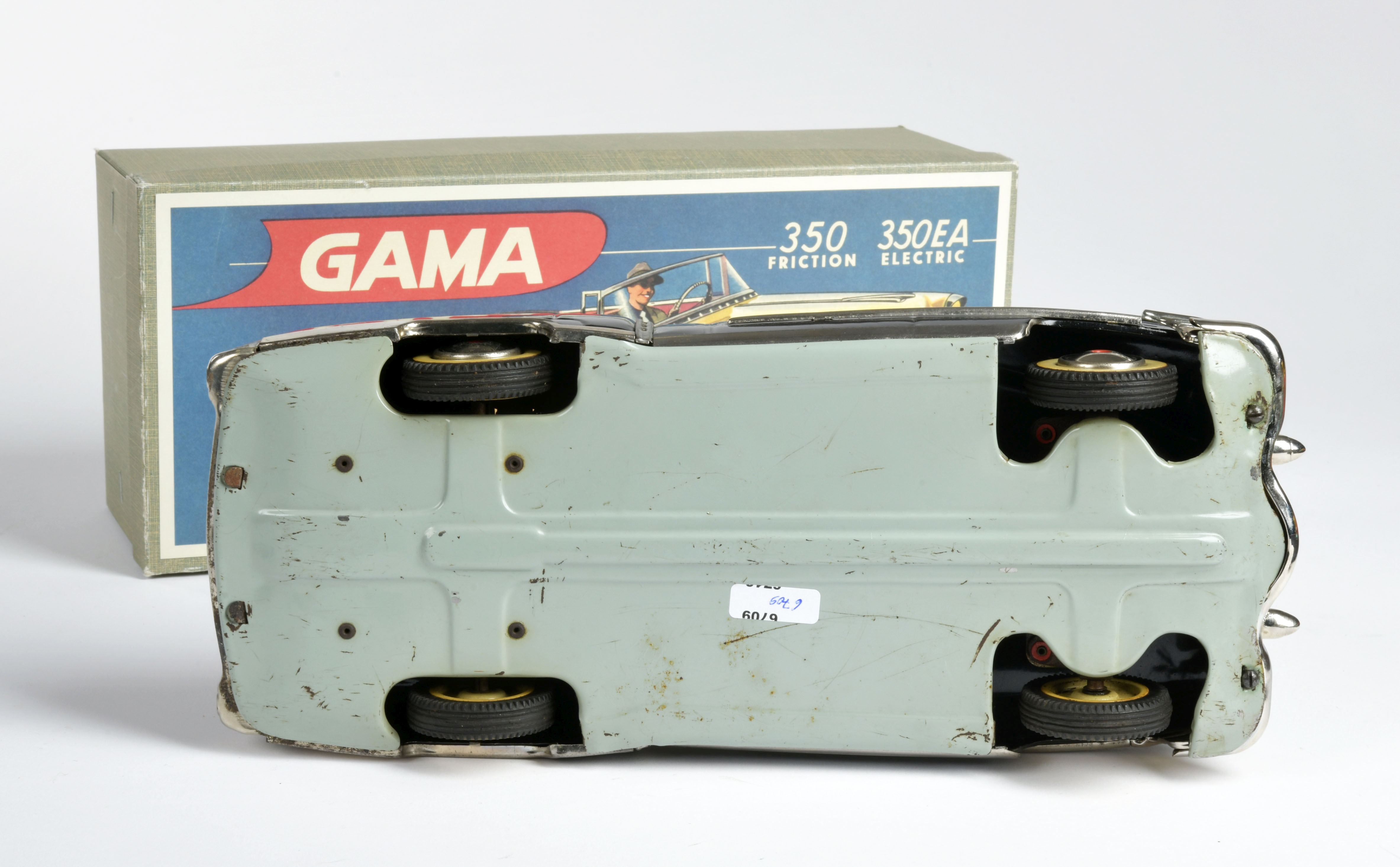 Gama, Cadillac convertible, W.-Germany, 31 cm, tin, friction, min. paint d., Reprobox, C 2- - Image 3 of 3