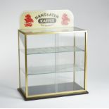 Hanseaten Kaffee, showcase, 54 x 22 x 23 cm, glass/brass/wooden floor, no shipping