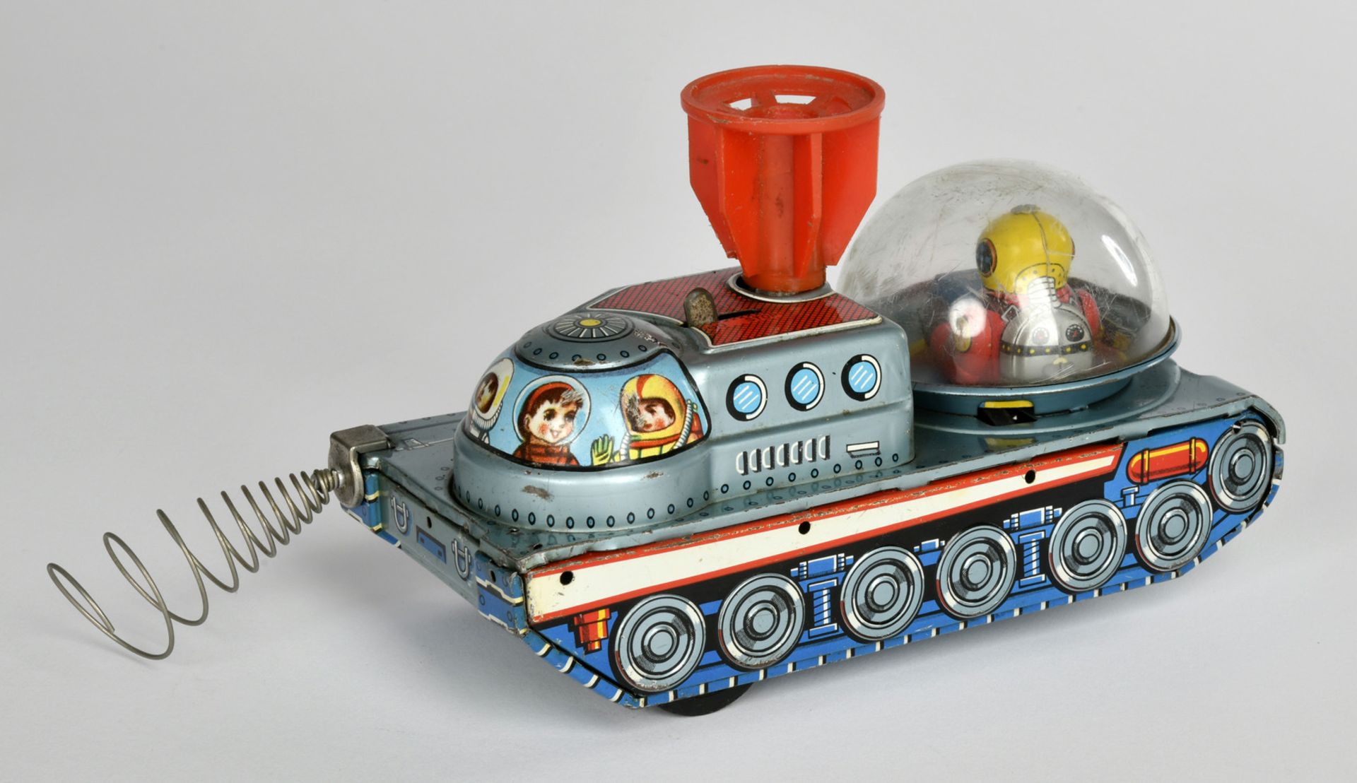 Yoshiya, TV Space Tank, Japan, 18 cm, tin, cw ok, paint d., incomplete, C 2- - Image 2 of 3
