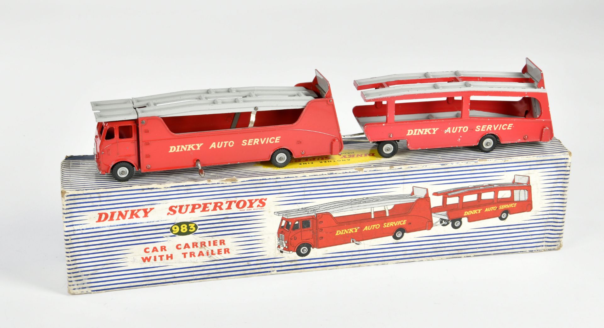 Dinky Supertoys, 983 Car Carrier With Trailer, England, 1:43, diecast, min. paint d., box, C 2