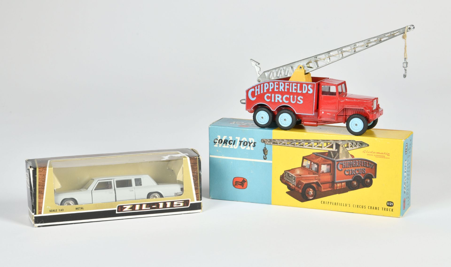 Corgi Toys, Chipperfield Circus Crane Truck + ZIL 115, 1:43, box, C 1-2