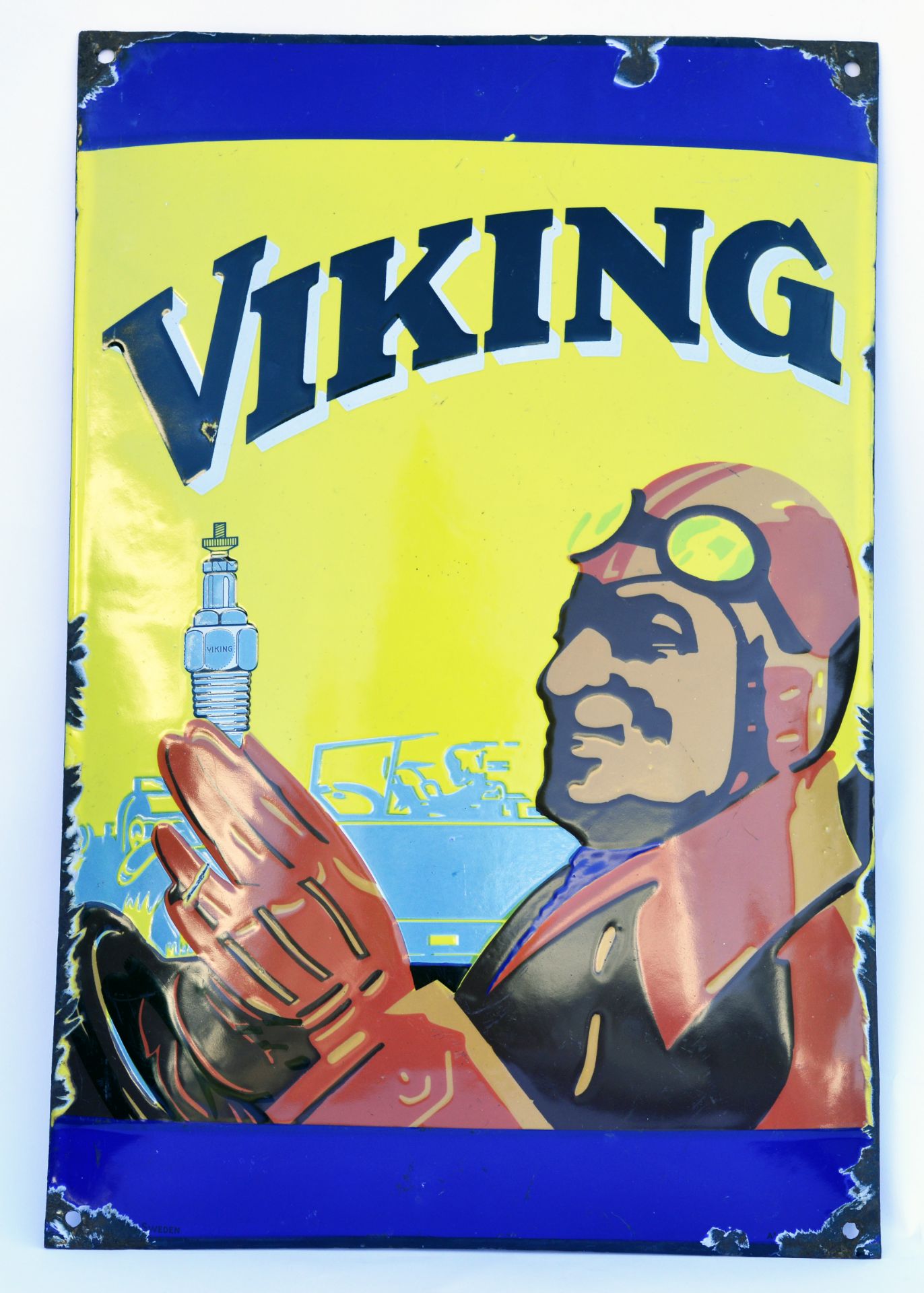Viking, enamel sign, 39 x 59 cm, damages on the edges, please inspect