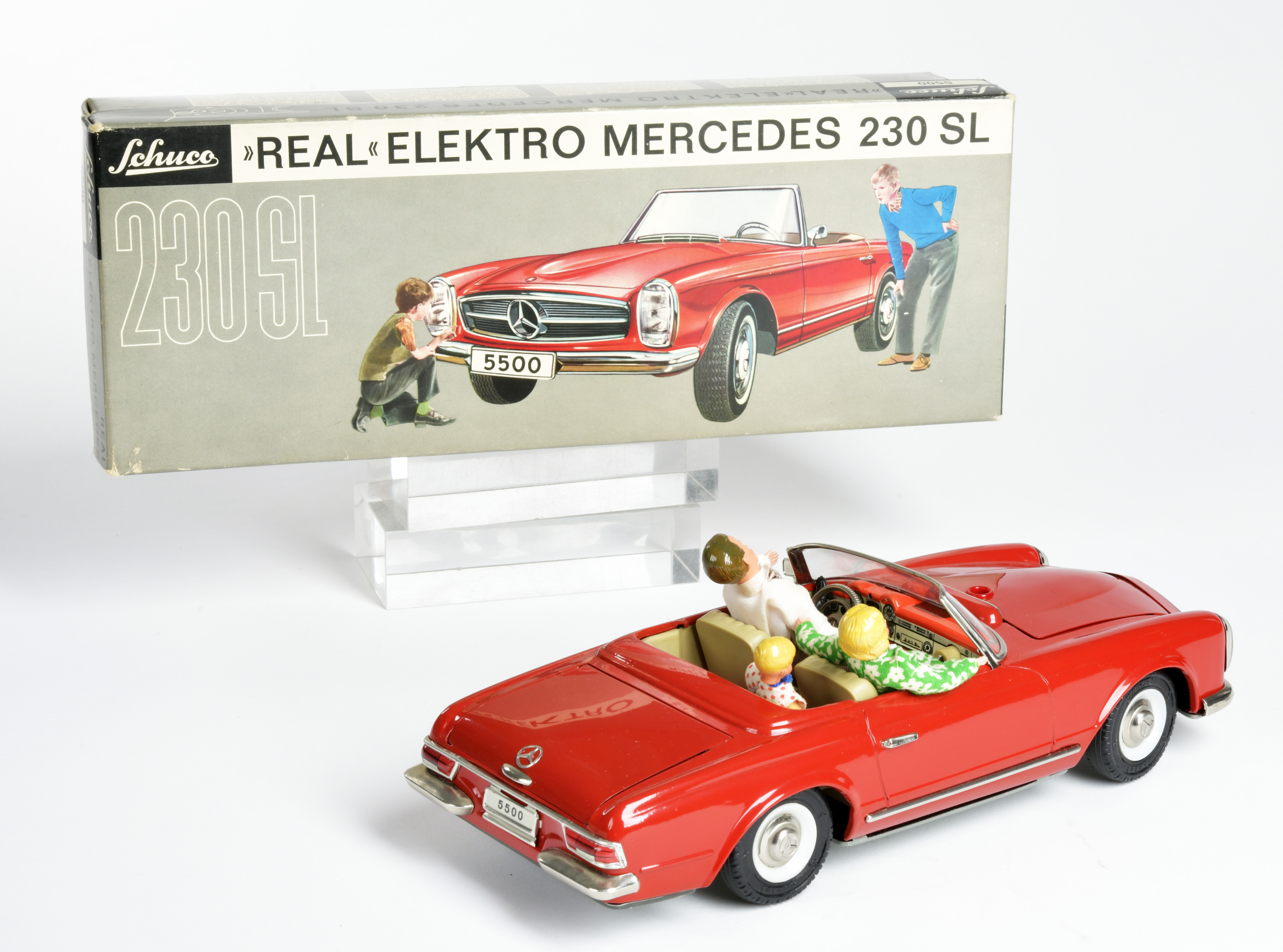 Schuco, Real Mercedes 230 SL 5500, W.-Germany tin, function ok, box C 1-, C 1 - Image 3 of 4