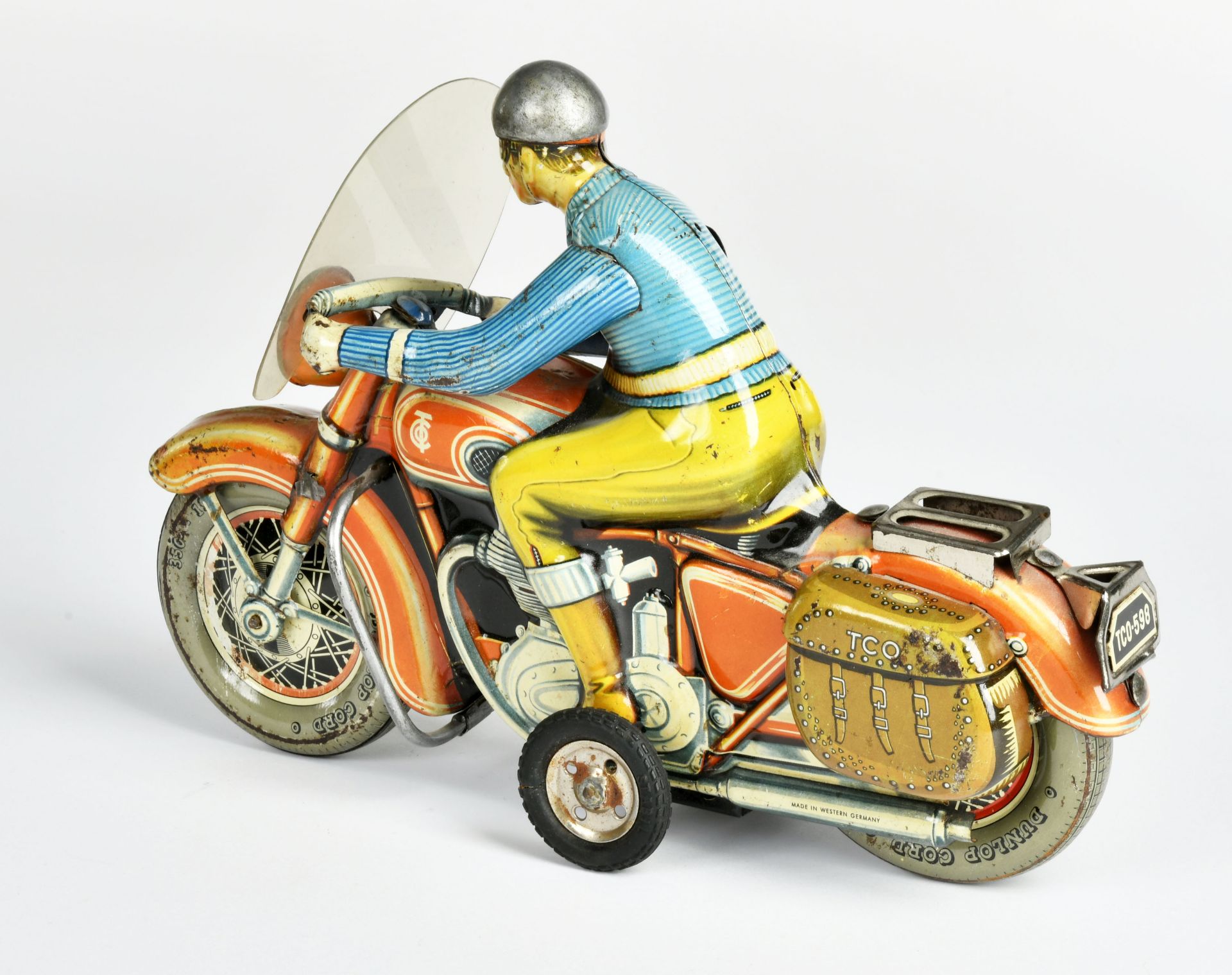 Tippco, motorcycle 598, W.-Germany, 28 cm, paint d., rust d., friction ok, C 3 - Image 2 of 3