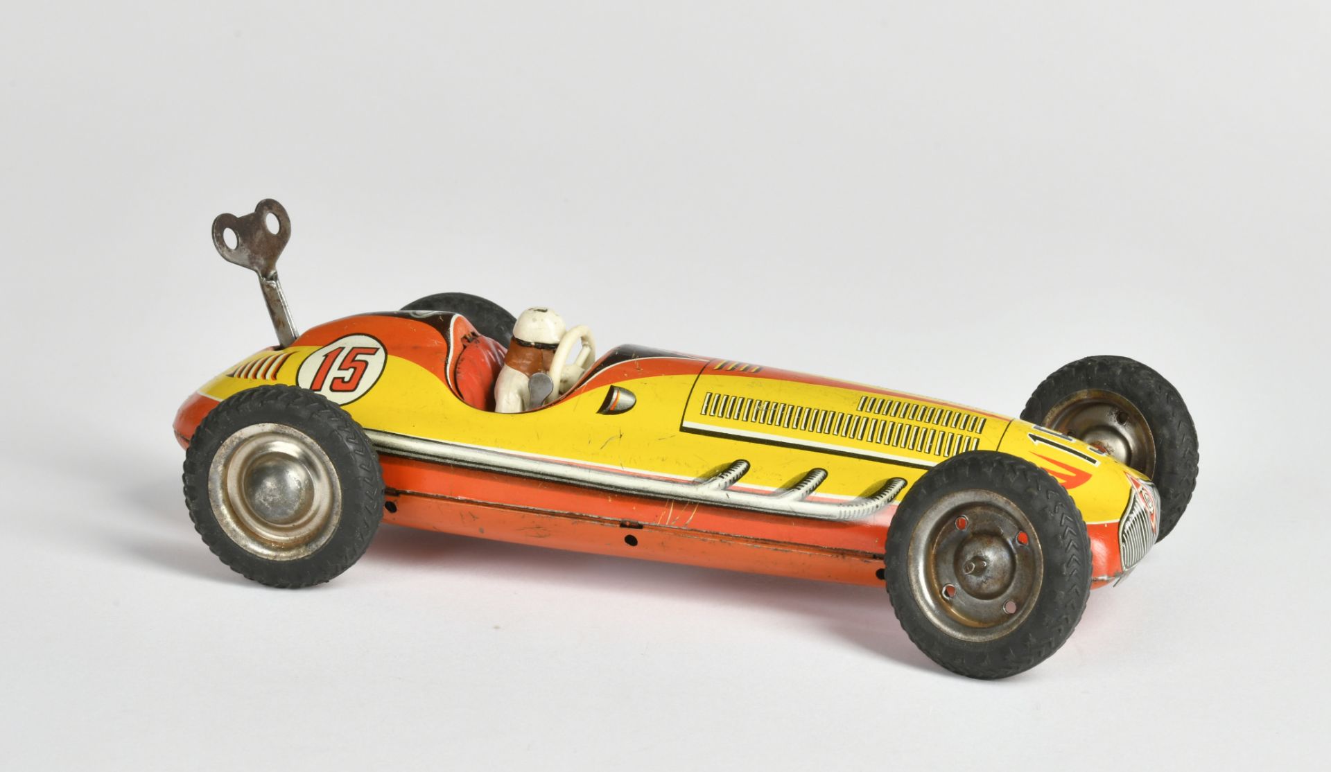 Tippco, racing car no 15, W.-Germany, 22 cm, tin, cw ok, paint d., C 2-3