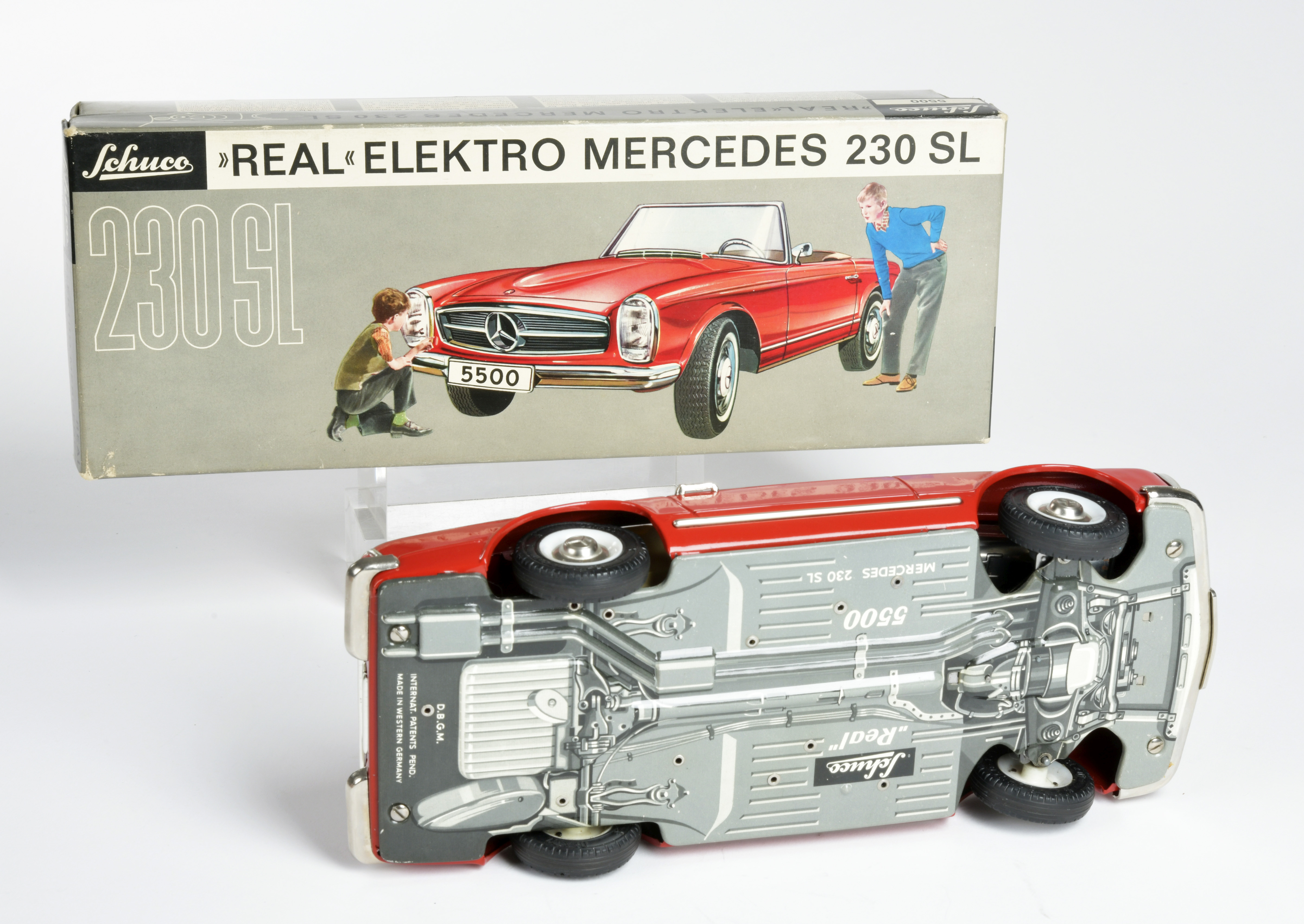 Schuco, Real Mercedes 230 SL 5500, W.-Germany tin, function ok, box C 1-, C 1 - Image 4 of 4