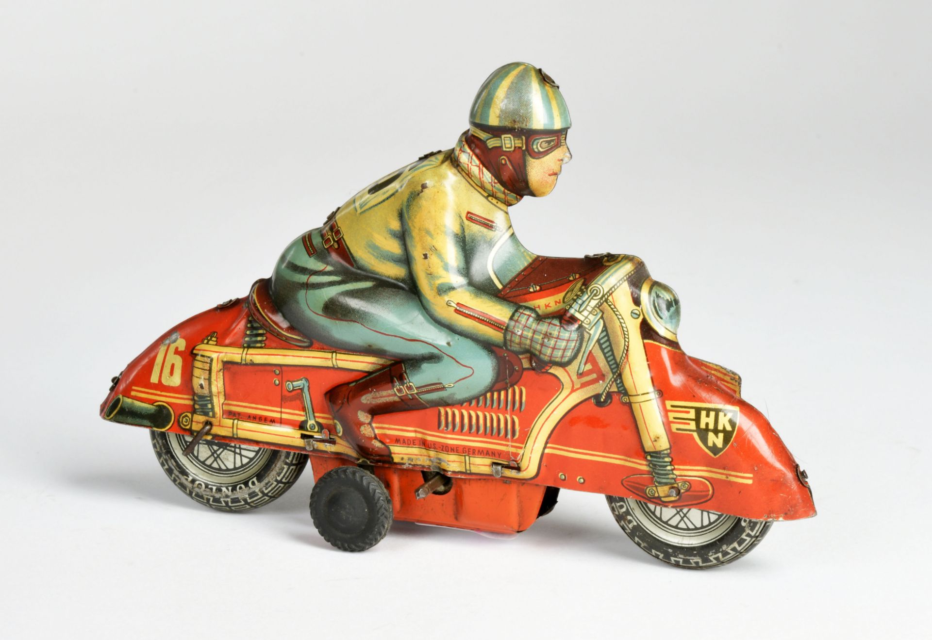 Huki, Motorcycle, US Z. Germany, tin, cw ok, paint d., C 2- - Image 2 of 3