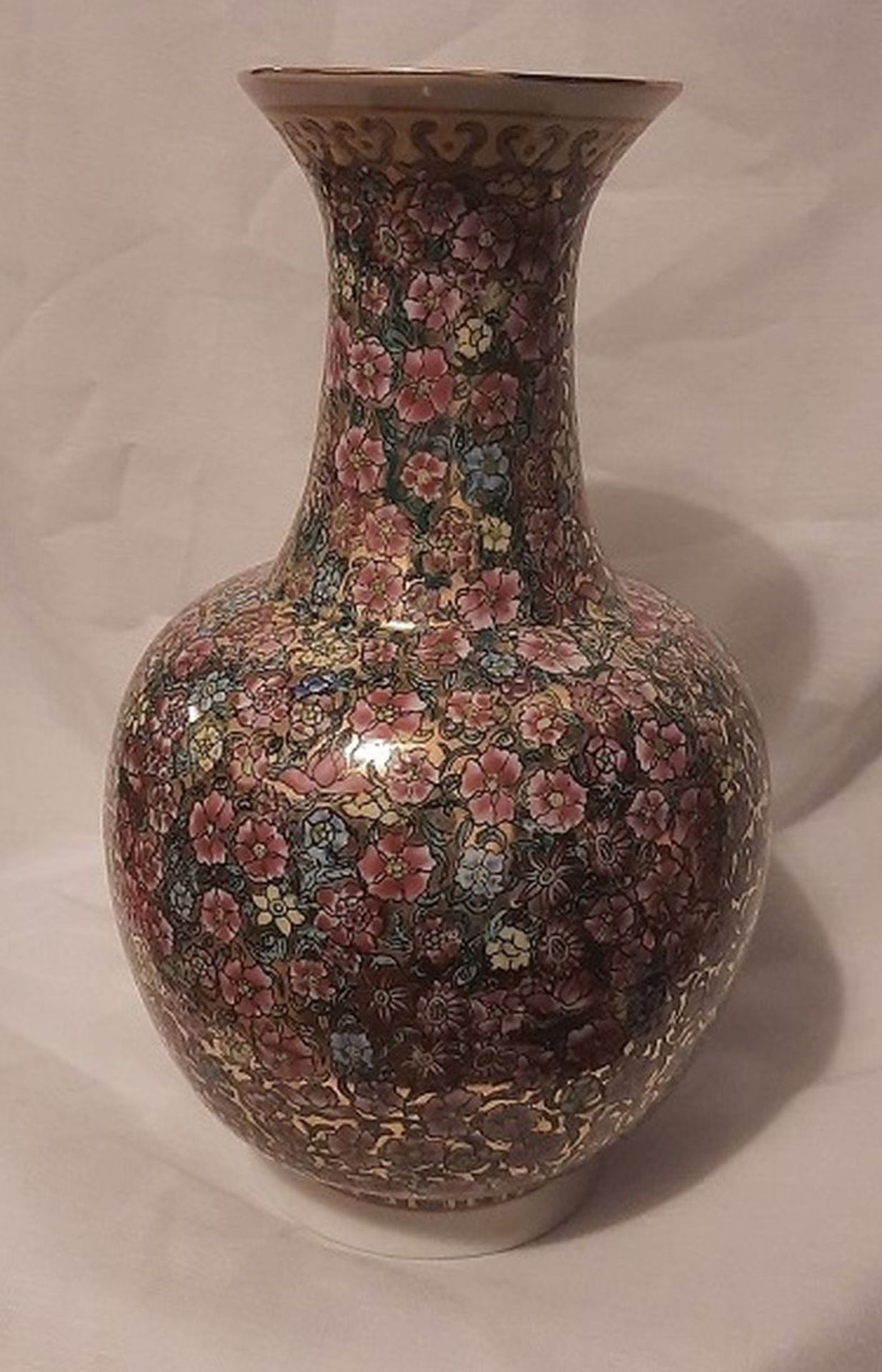 Chin. Cloisonnevase gestempelt - Image 3 of 3