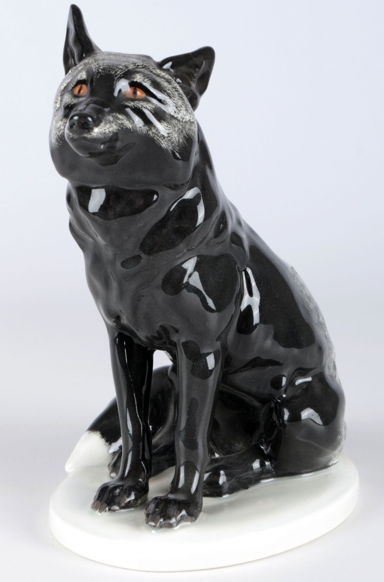 Meissen sitzender Silberfuchs 1.Wahl Erich Hösel, silver fox,