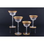 St. Louis Thistle Gold 2 Champagnerschalen und 2 Sektschalen, champagne glasses,