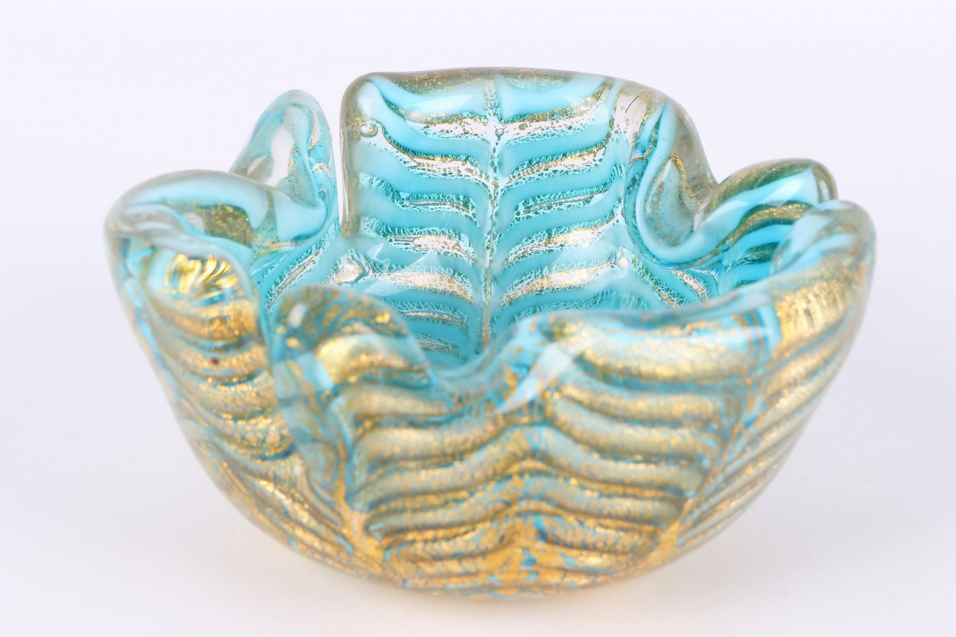 Murano Barovier & Toso Cordonato d'Oro 2 Schalen / Aschenbecher, italian glass ashtrays, - Image 2 of 4