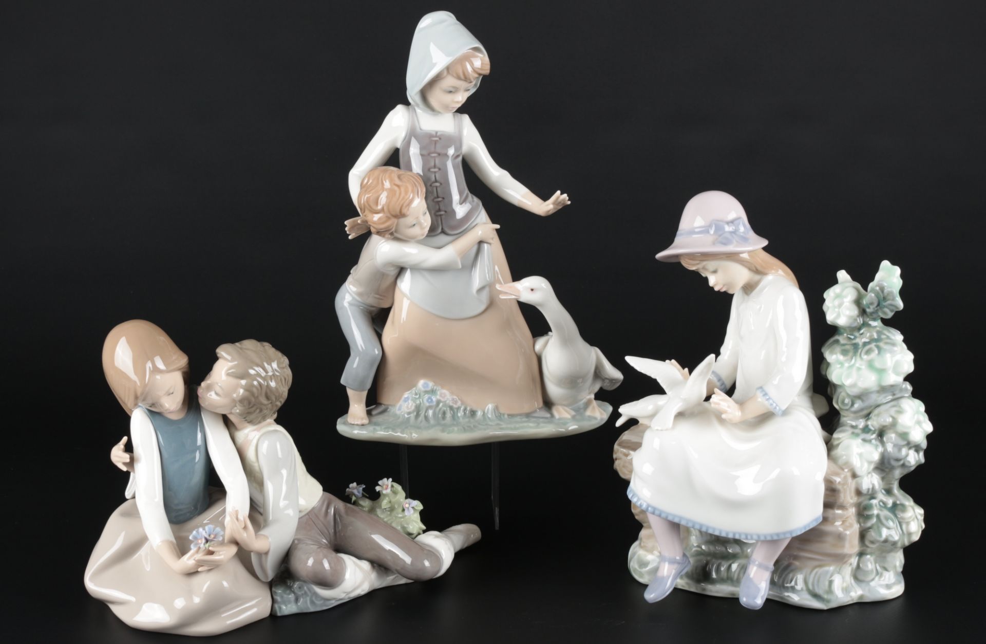 Lladro 3 Kinderfiguren, porcelain children figures,