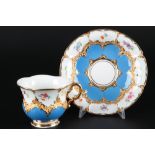 Meissen B-Form Hellblau Streublümchen Kaffeetasse 1.Wahl, coffee cups 1st choice light blue,