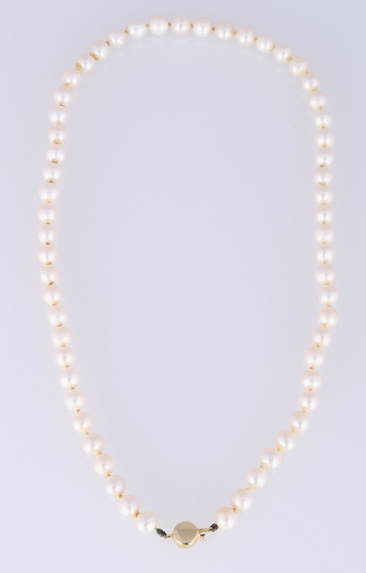 3 Perlenketten mit 375/585 Gold-Verschluss, pearl necklace with gold locks, - Bild 4 aus 5