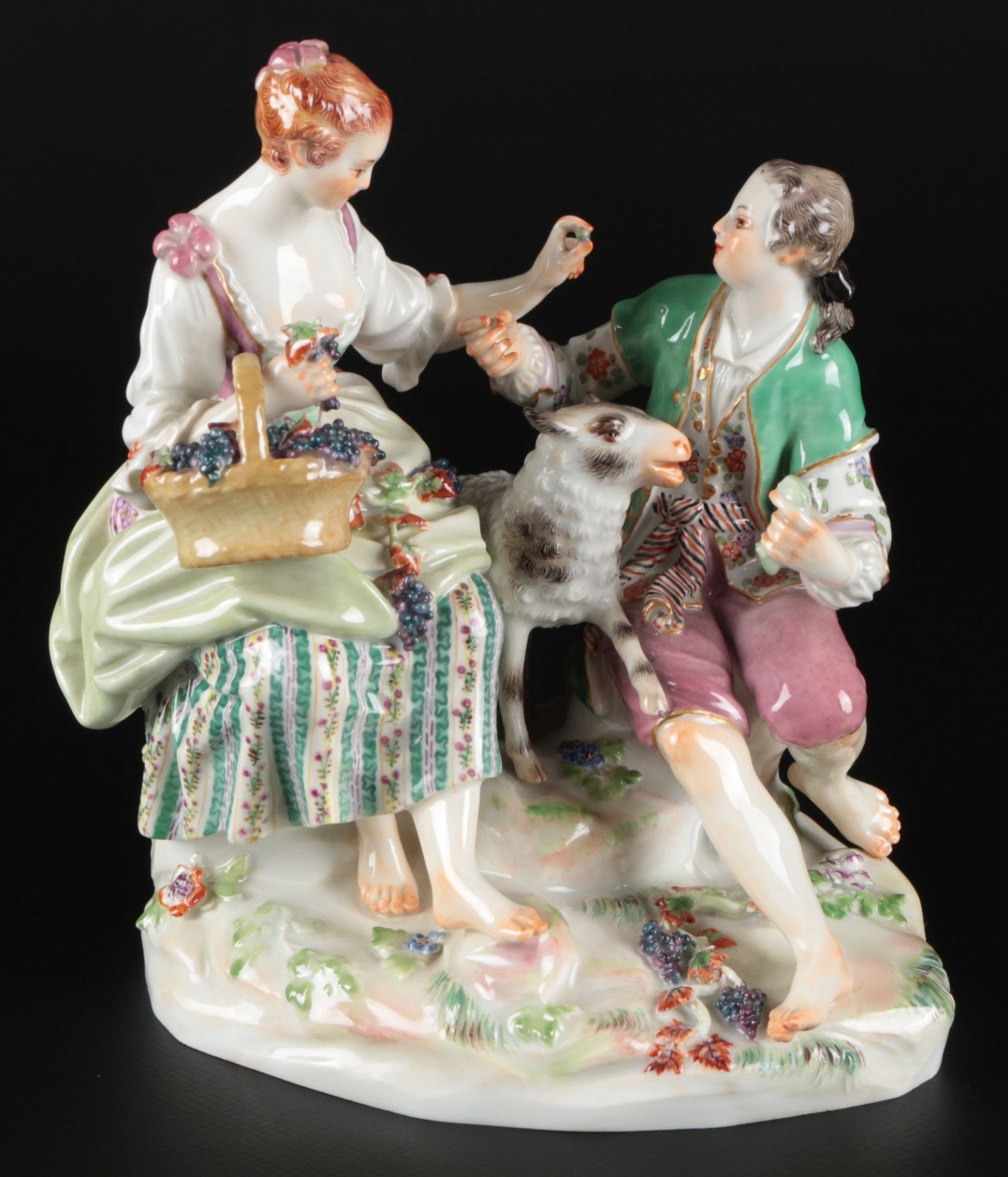 Meissen Schäfergruppe 1.Wahl, porcelain figure,