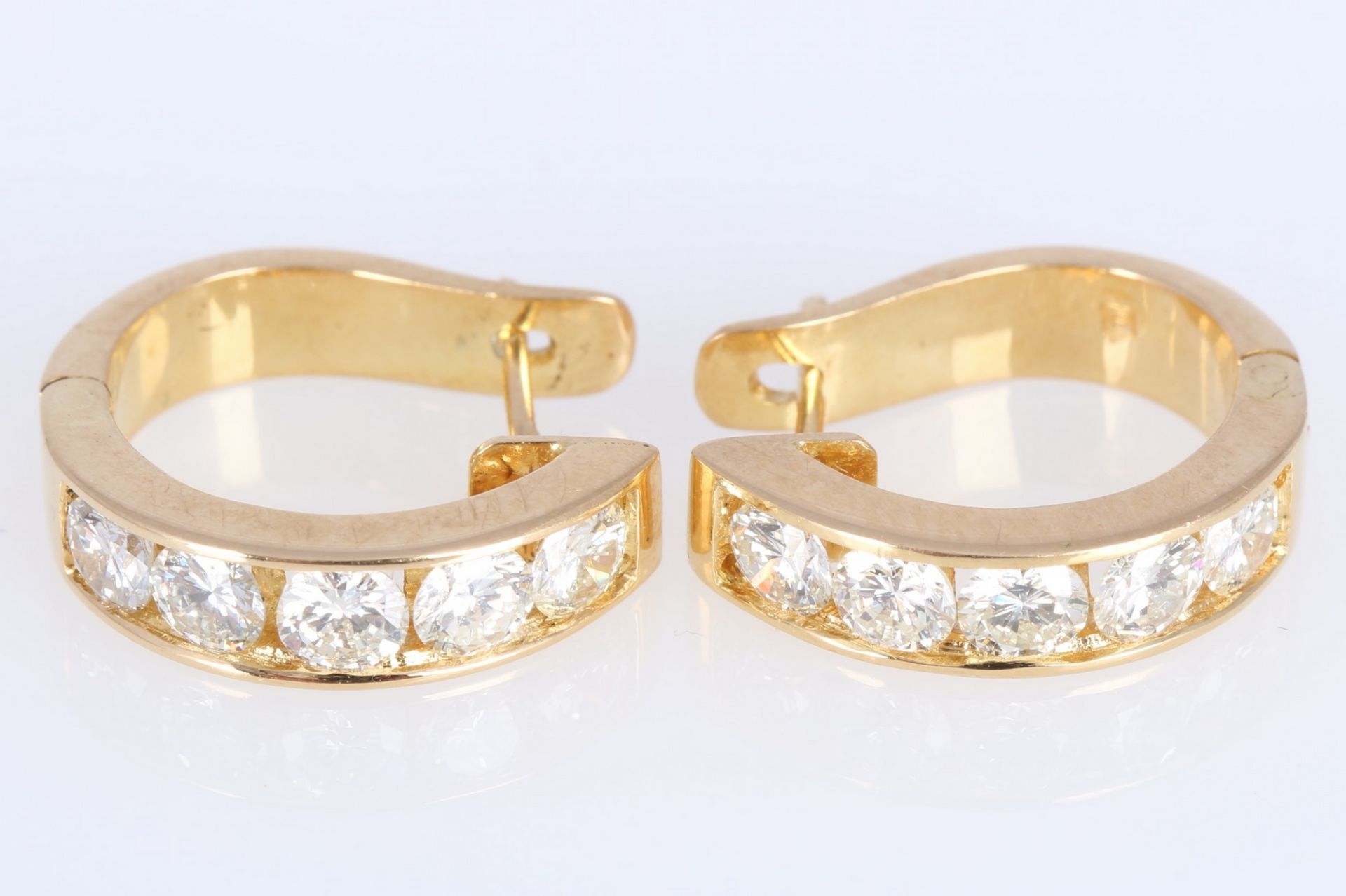 750 Gold Brillant Ohrringe 1,2ct, 18K gold earrings with diamonds,