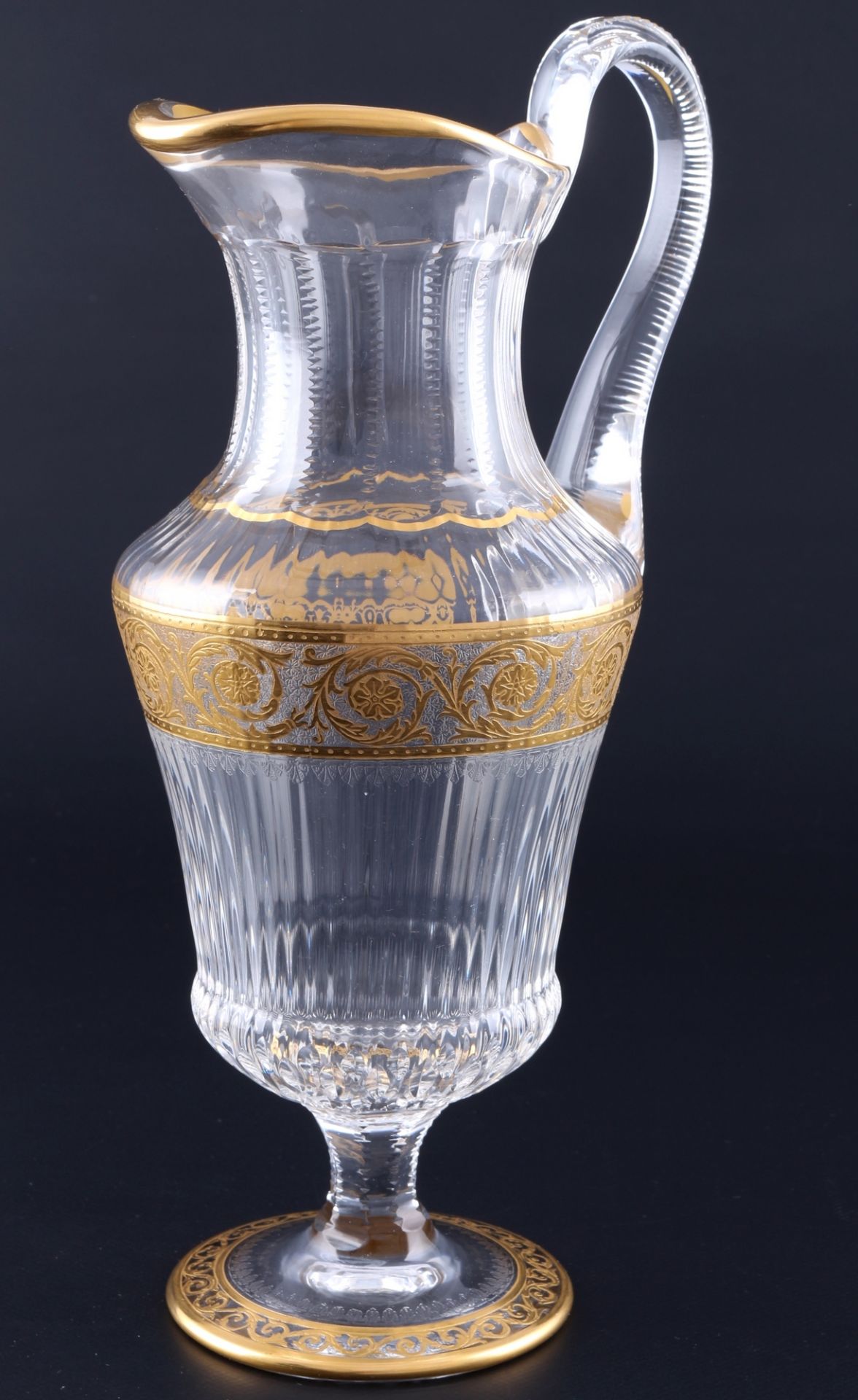 St. Louis Thistle Gold Krug, crystal pitcher,