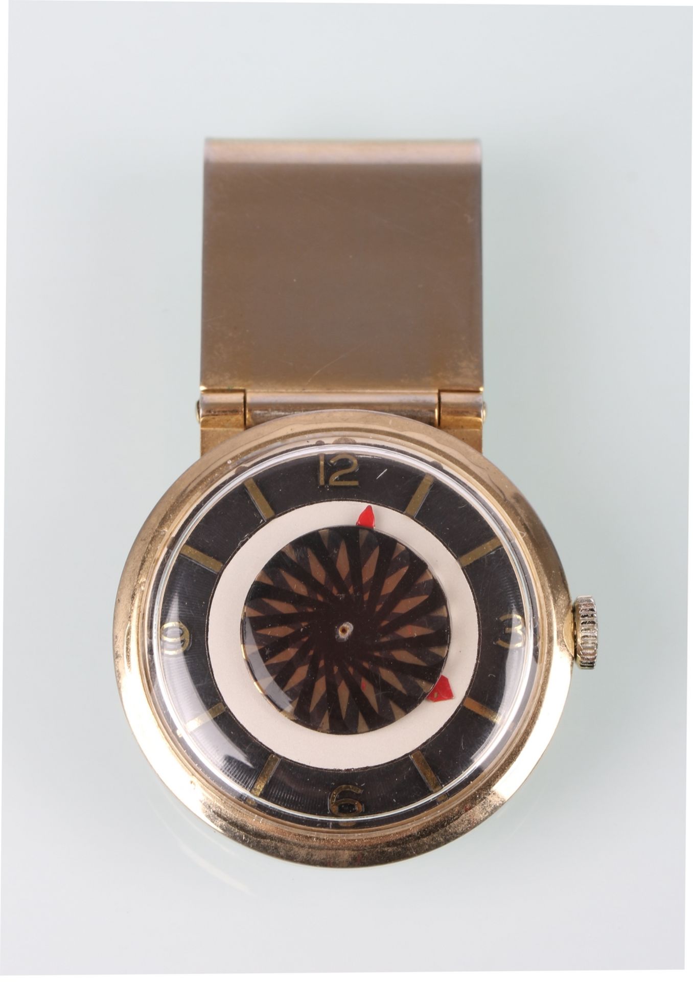 Kaleidoskop Uhr Mystery als Geldscheinklammer Swank, 60er Jahre, money clip with watch, - Bild 2 aus 5