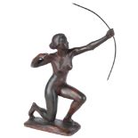 Rudolf Kaesbach (1873-1955) Bronze kniende Amazone mit Bogen, kneeling amazon with bow,