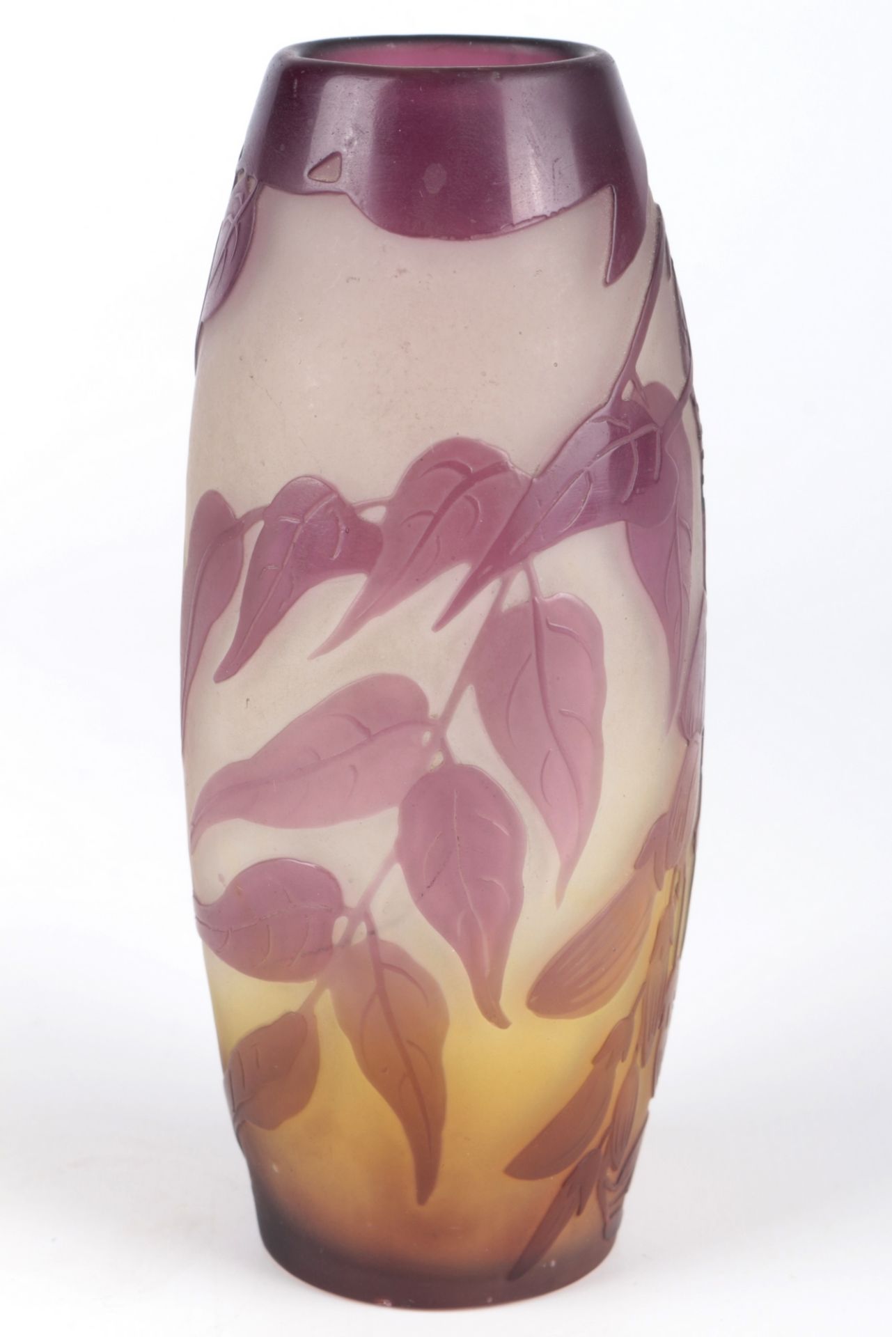 Emile Galle (1846-1904) Jugendstil Vase, french art nouveau glass vase, - Bild 4 aus 6